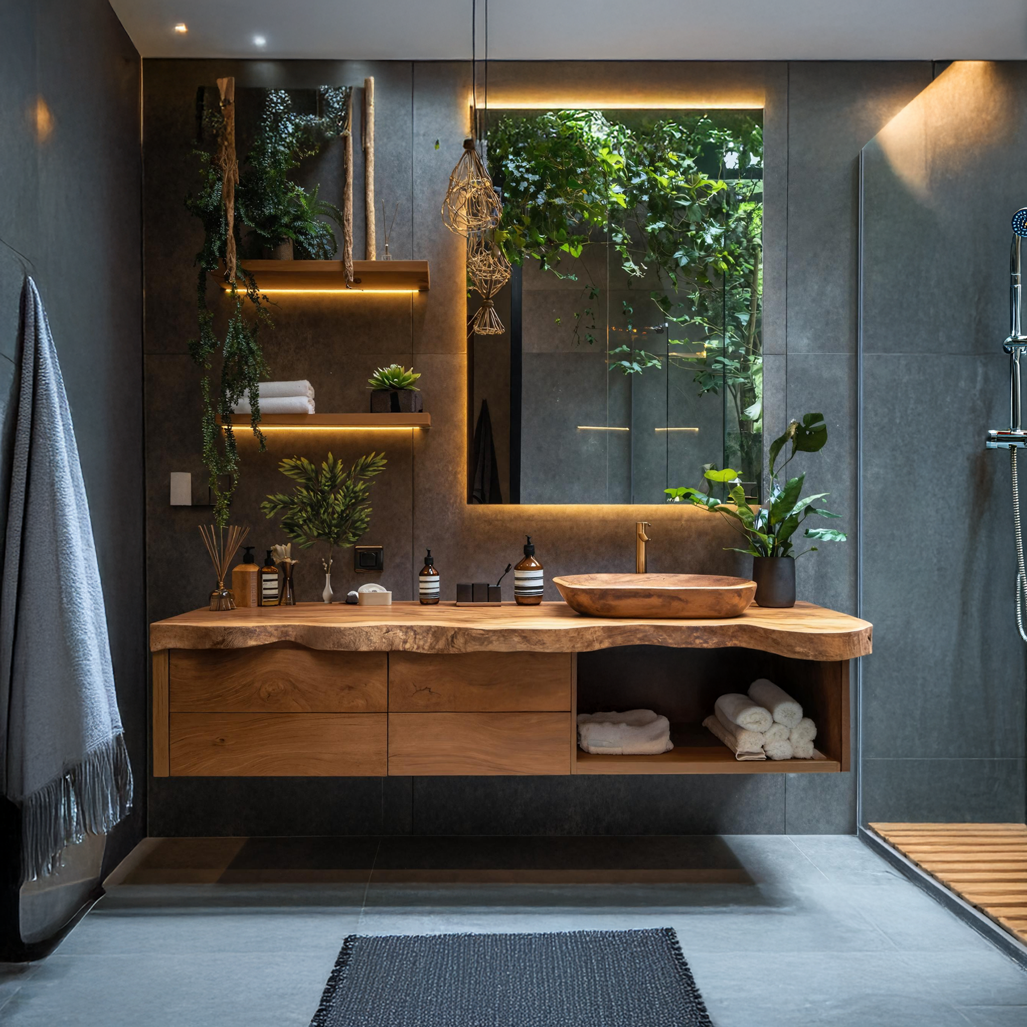 Handcrafted Live Edge Vanity For Bathroom Interiors SILDTTRBRV033
