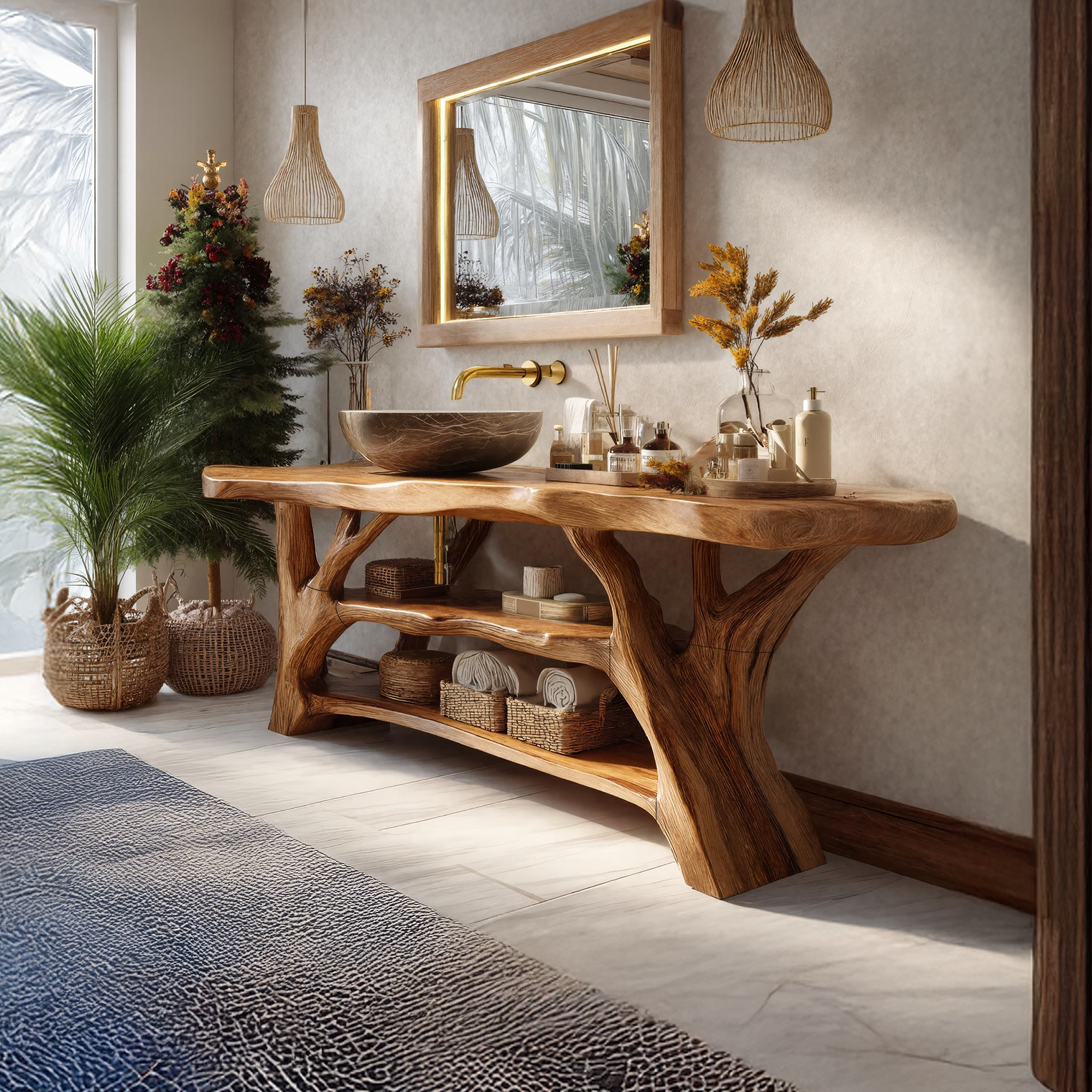 Farmhouse Solid Wood Bathroom Vanity For Farmhouse Furniture Interior SILDTTRBRV083