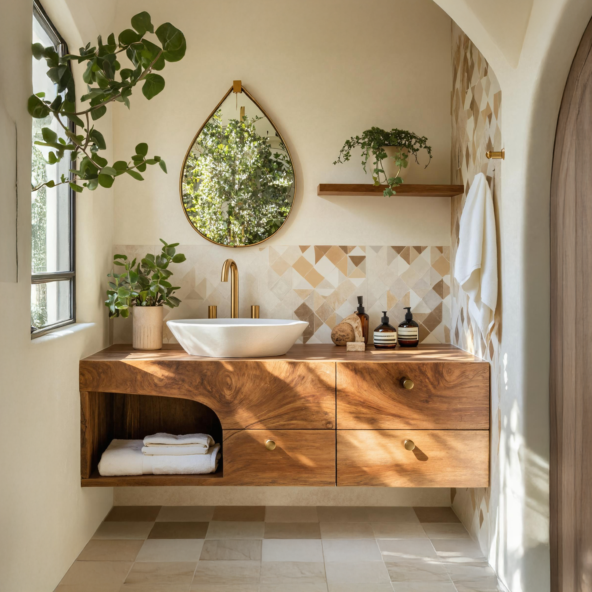 Rustic Floating Vanity For Small Bathroom Renovation SILDTTRBRV021