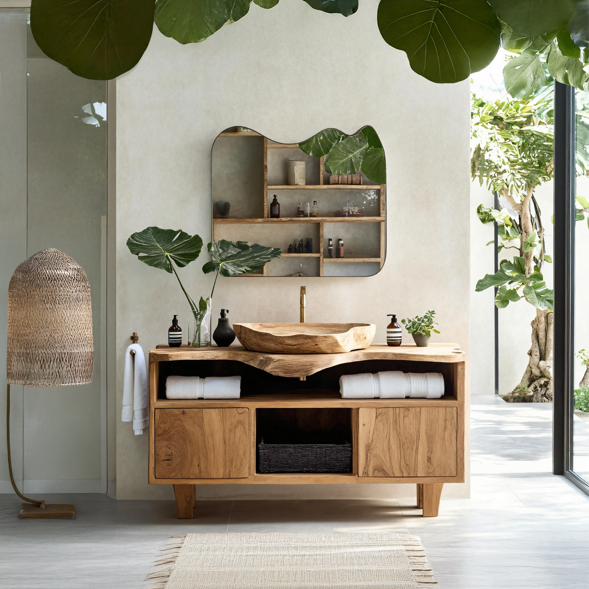 Rustic Bathroom Vanity For Natural Home Aesthetic SILDTTRBRV029