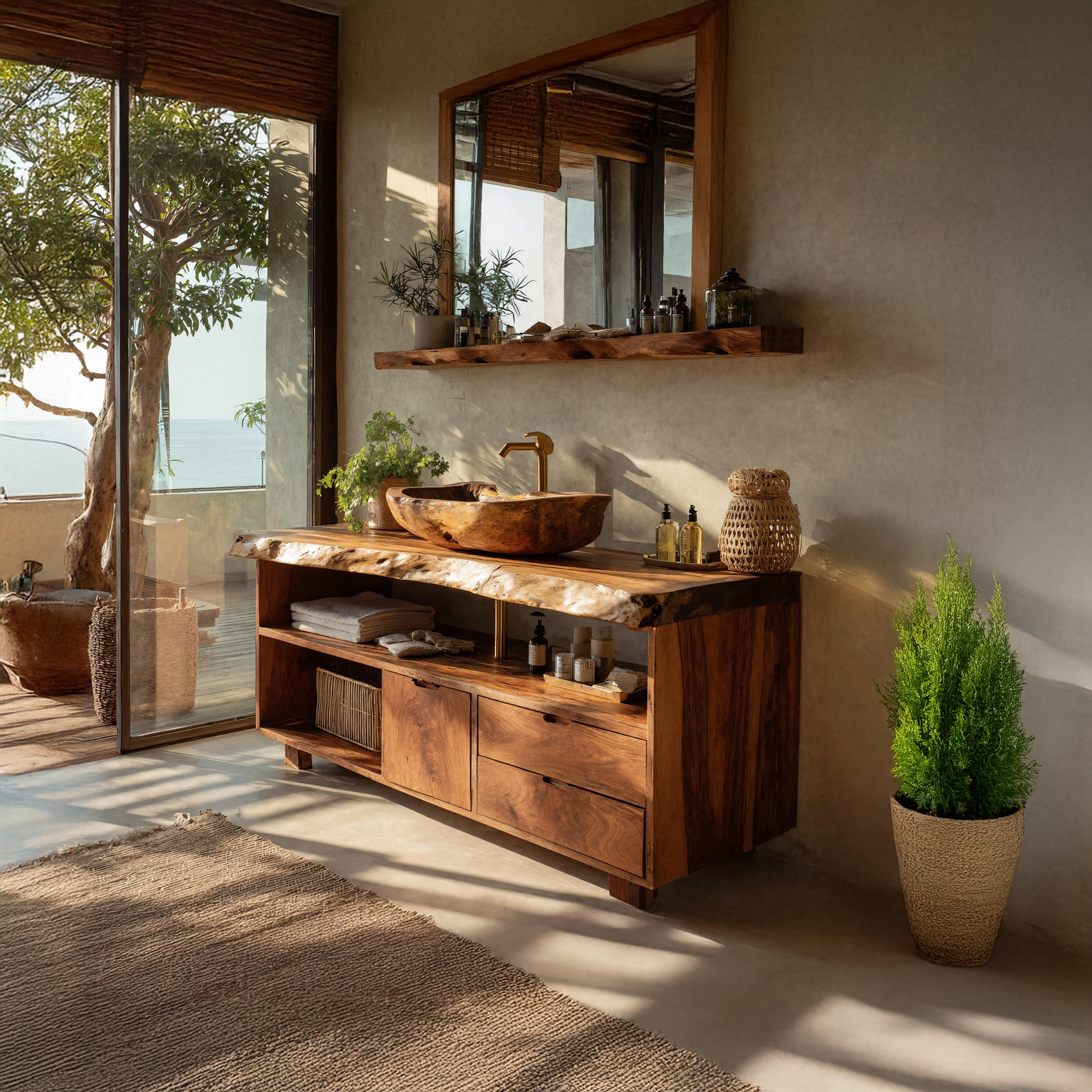 Modern Mid Century Vanity For Bathroom Makeover SILDTTRBRV030