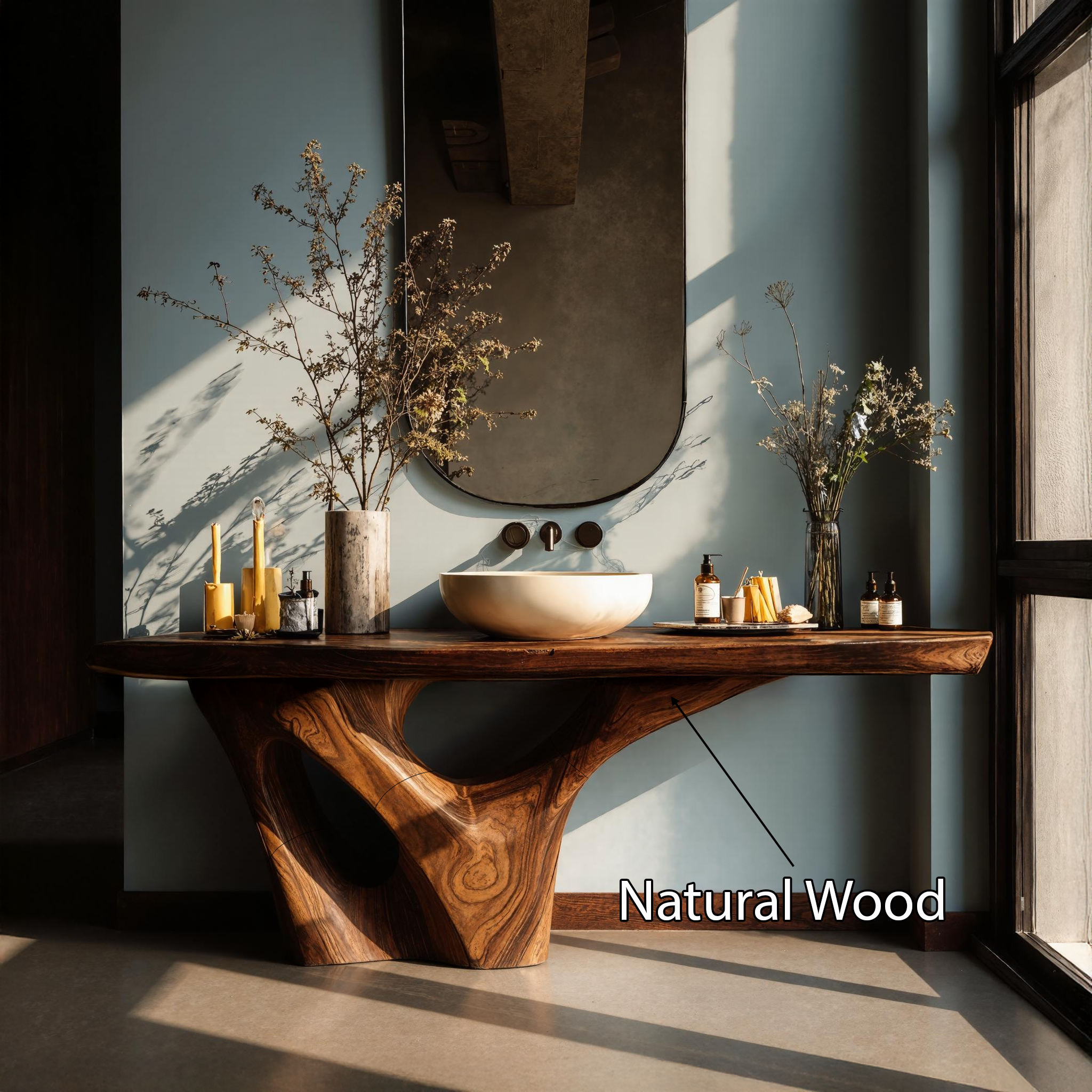 Rustic Solid Vanity For Timeless Bathroom Furniture SILDTTNBRV001
