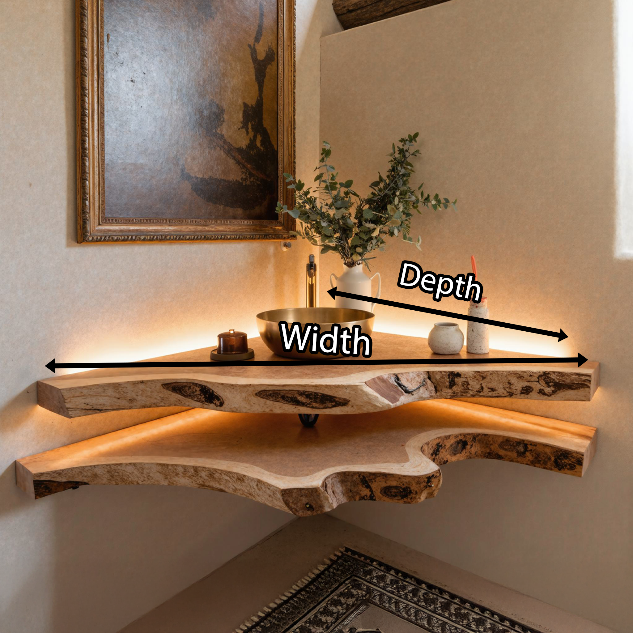 Floating Bathroom Corner Shelf SILDTBRV086