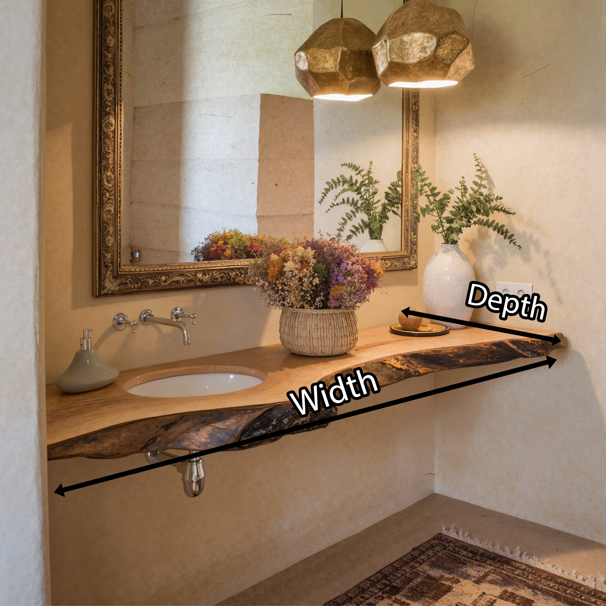 Wooden Bathroom Vanity SILDTBRV090