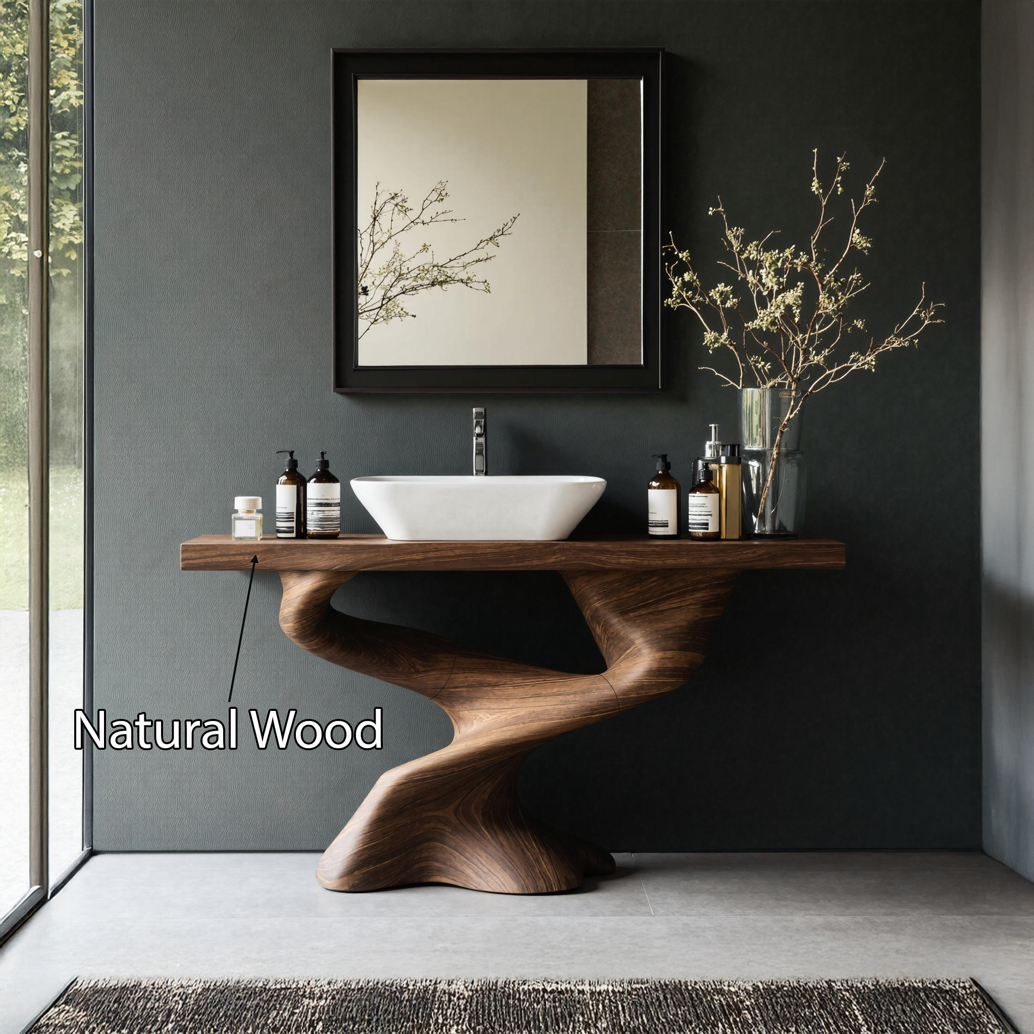 Handcrafted Solid Vanity For Unique Bathroom Design SILDTTNBRV011