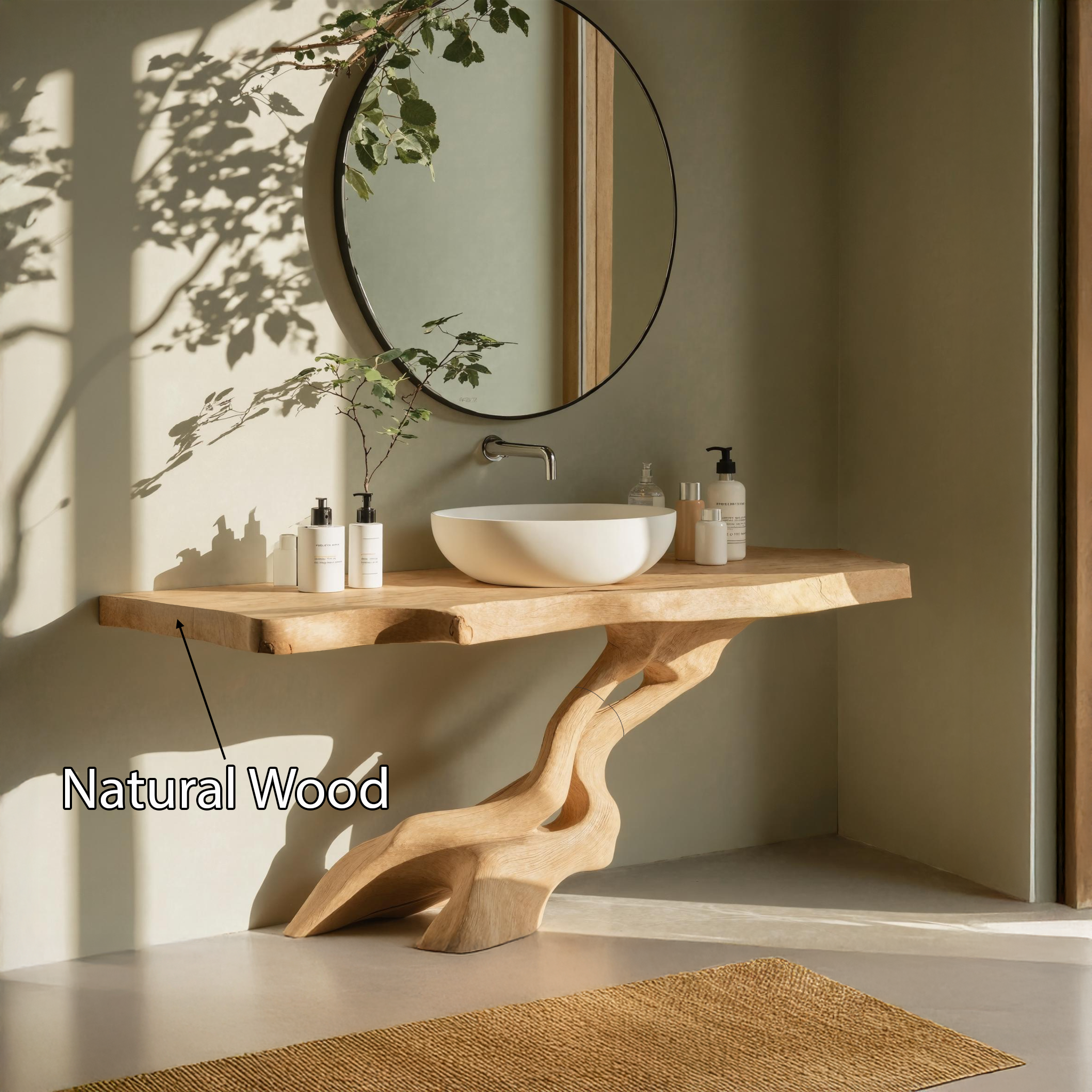 Rustic Wood Vanity For Country Bathroom Furniture SILDTTNBRV016