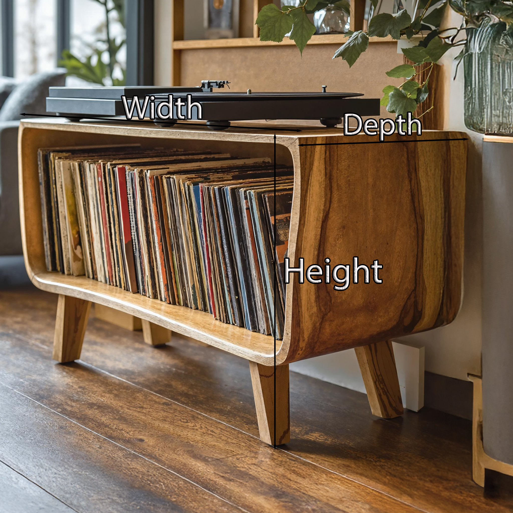 Elegant Record Player Stand For Living Room, Bedroom, Office SILDTRPT003