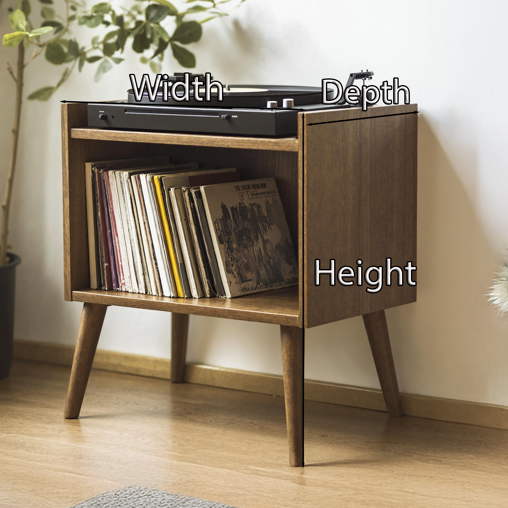 Durable Record Player Stand For Living Room, Bedroom, Office SILDTRPT008