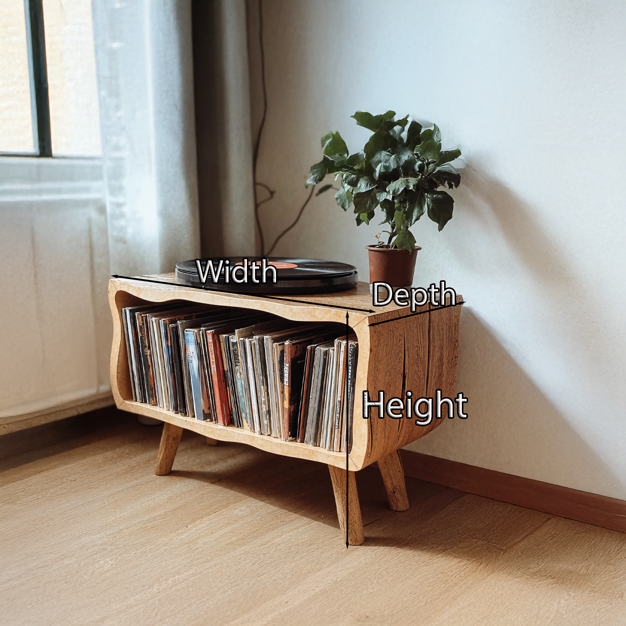 Functional Record Player Stand For Living Room, Bedroom, Office, Hallway SILDTRPT004