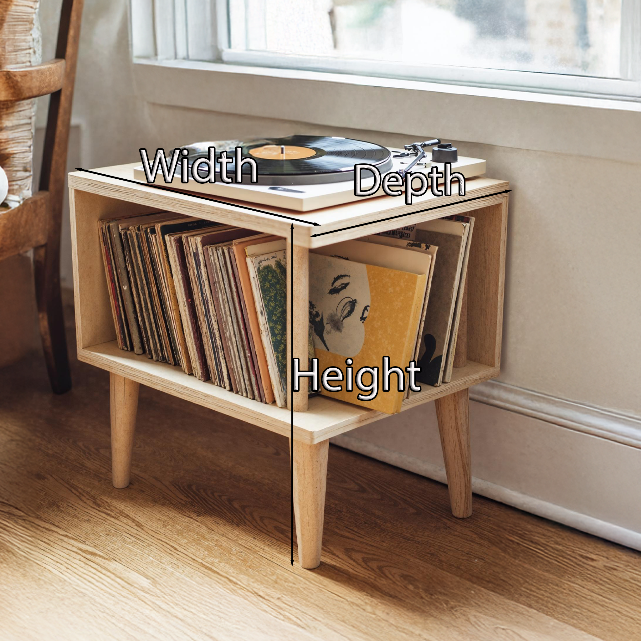Unique Record Player Stand For Living Room, Bedroom, Office SILDTRPT013