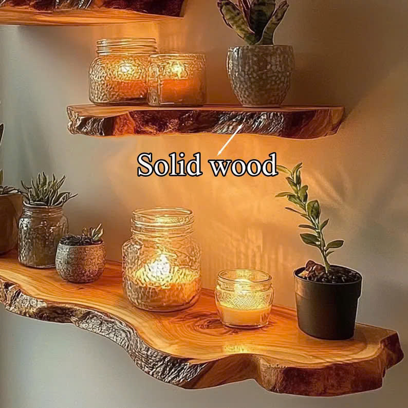 Floating Heavy Duty Live Edge Shelf SINLFL054