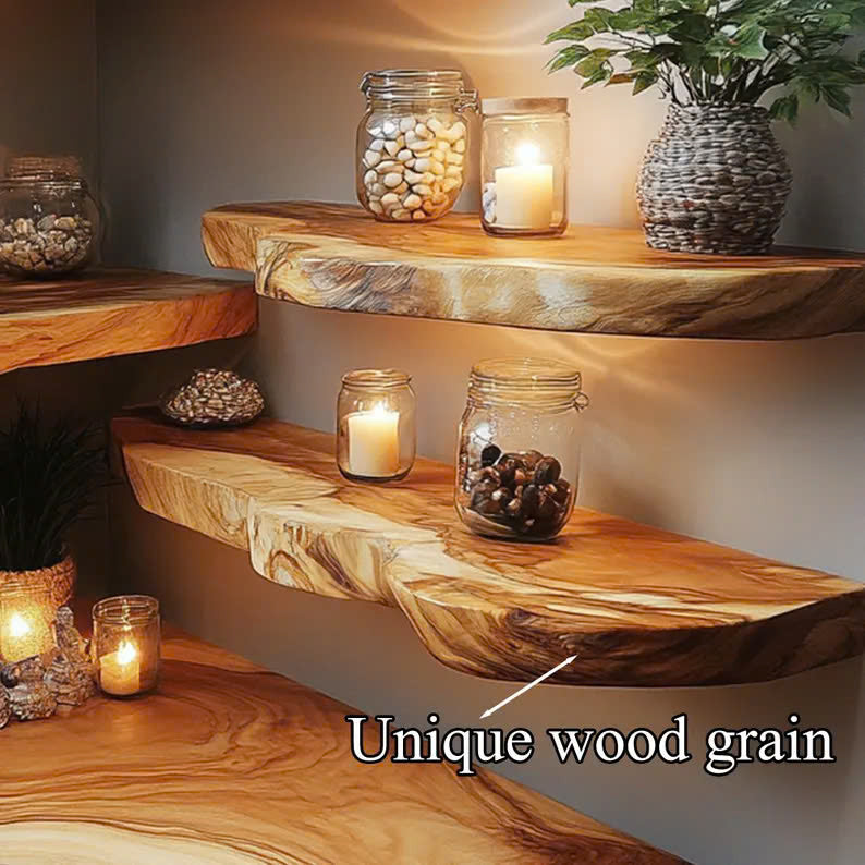Floating Shelf Live Edge Floating Shelves Solid Wood SINLFL052