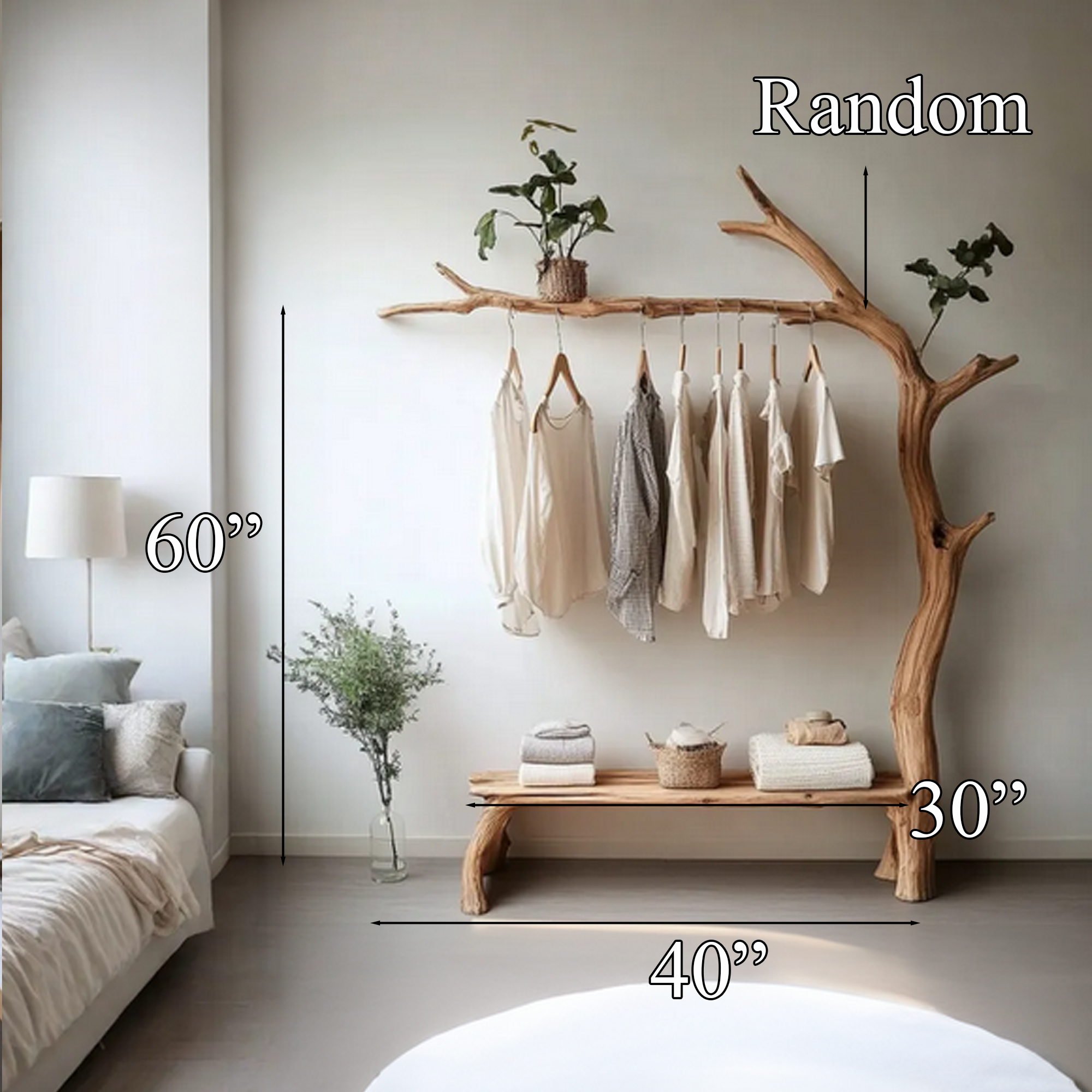 Natural Style Clothes Hanger Handmade Home Decor Gift SINLTB149