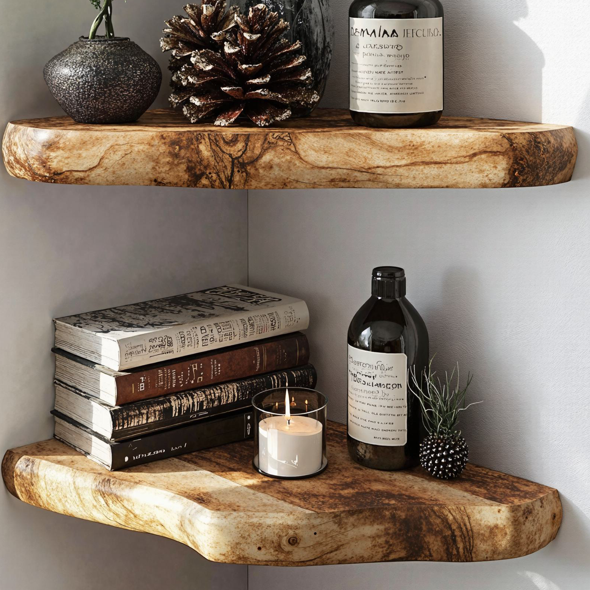 Rustic Wooden Floating Corner Shelves For Any Room SILDTCN050