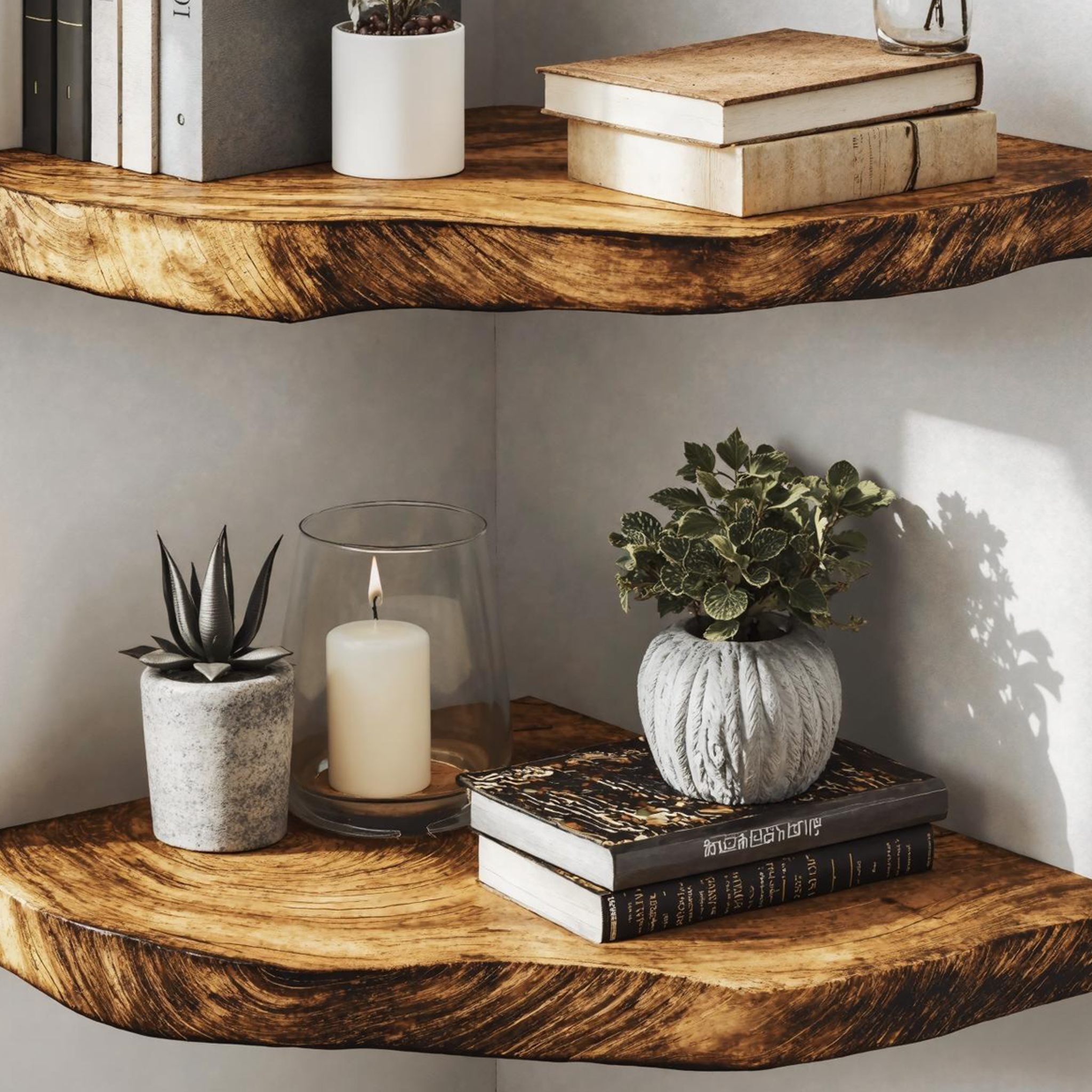 Vintage Wood Corner Shelf Unit For Bedroom Storage SILDTCN060