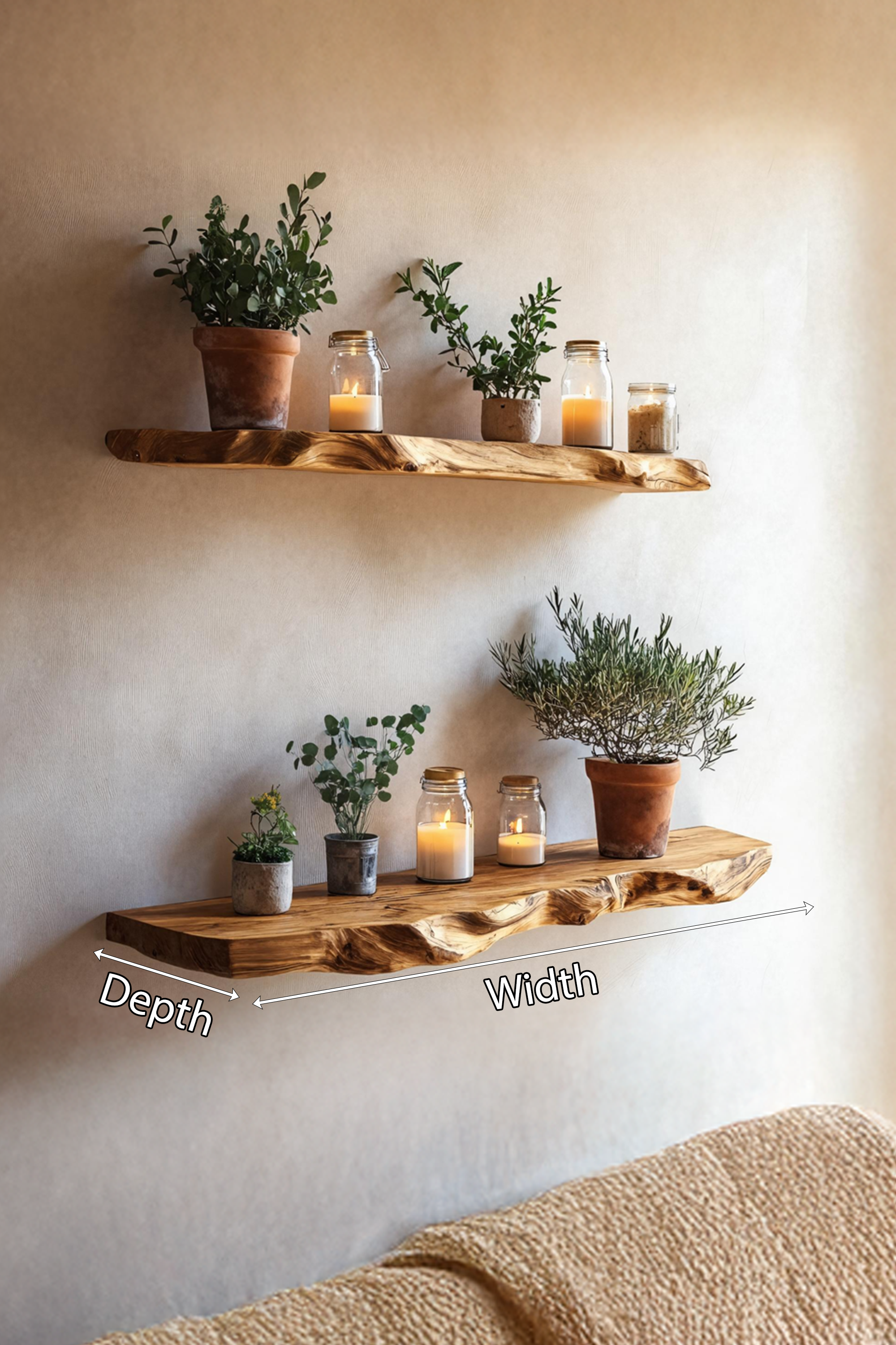Farmhouse Wooden Floating Shelf For Living Room Holiday Decoration SILDTTNFL002