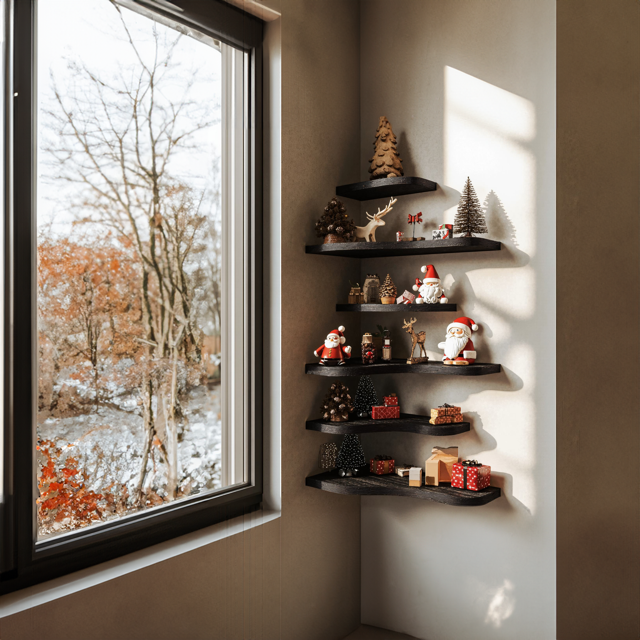 Handcrafted Floating Xmas Corner Shelves SILDTCN028