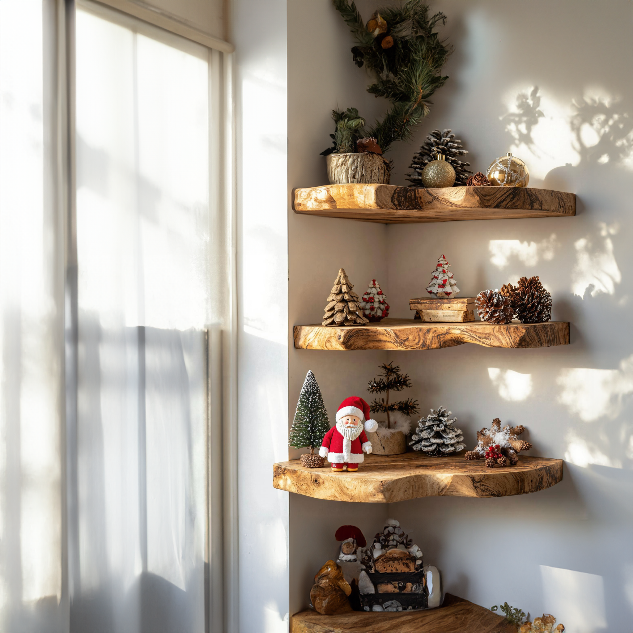 Rustic Corner Shelves Floating Corner Shelf SILDTCN024
