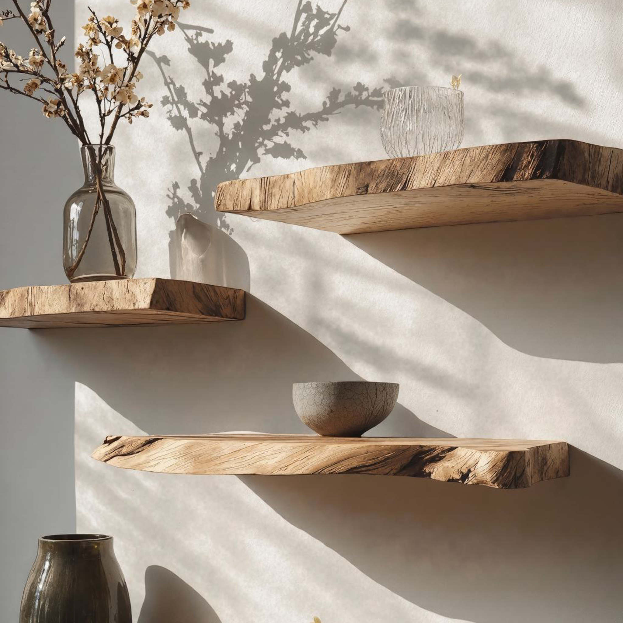 Farmhouse Rustic Wooden Floating Shelf For Dining Room Display SILDTFL136