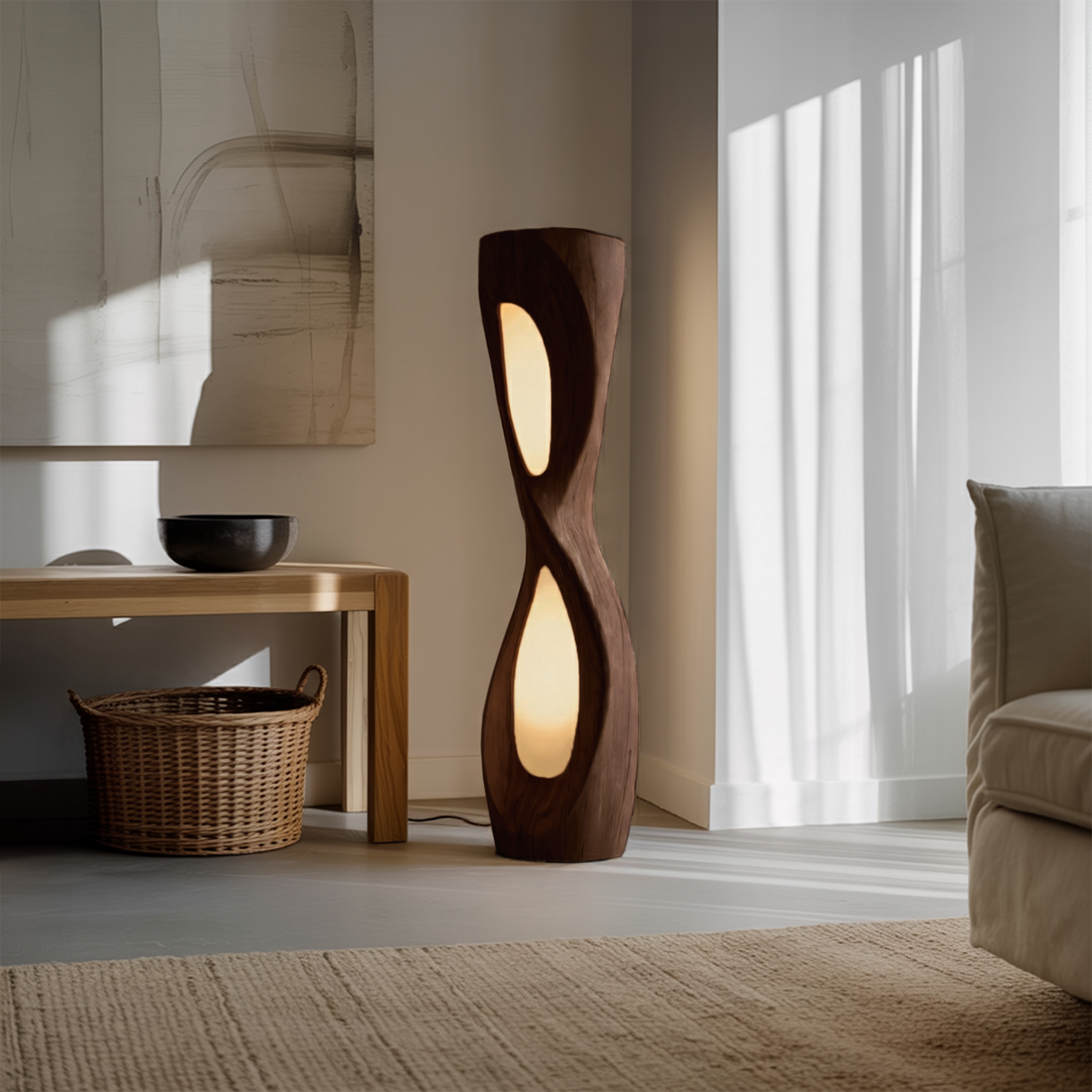 Modern Organic Sculptural Floor Lamp For Bedroom Decor SITHHNLAM028