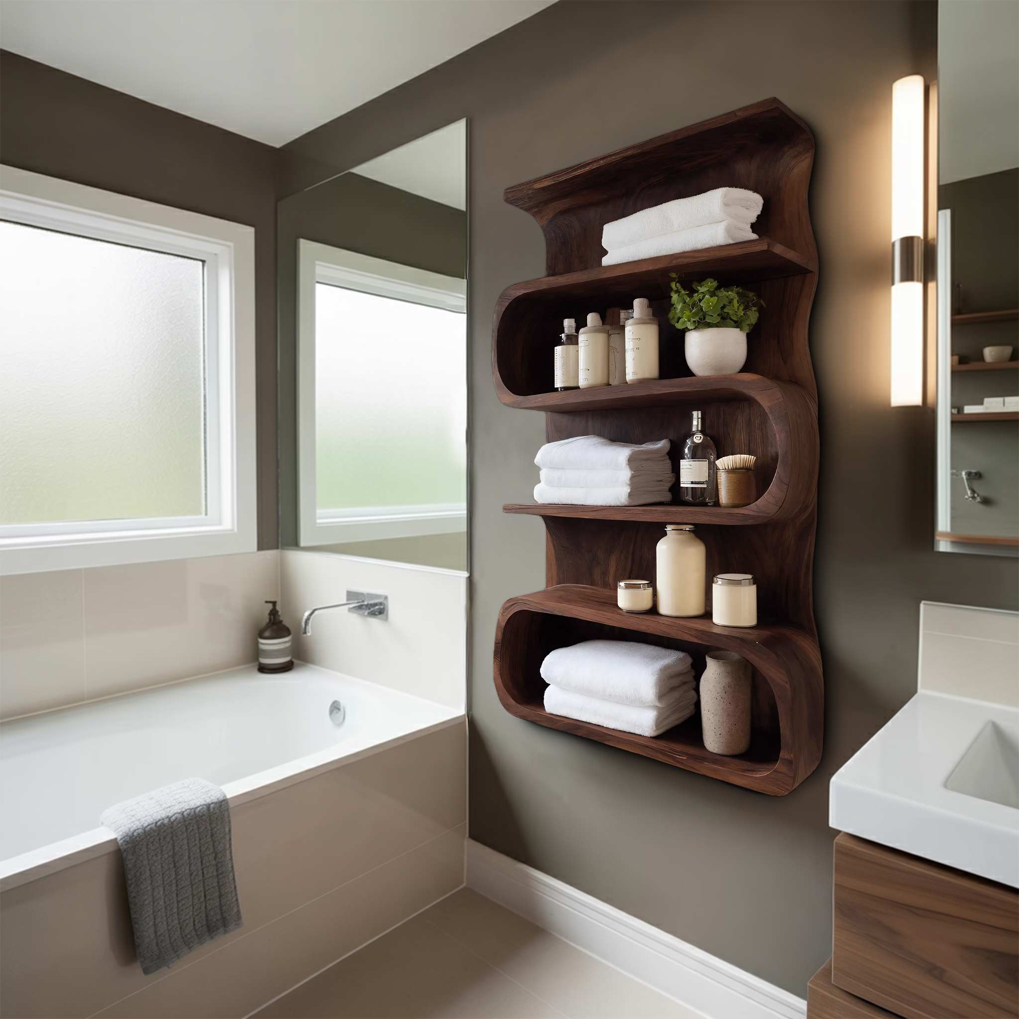 Modern Wall Shelf For Bathroom Interior RTTHHNBAS005