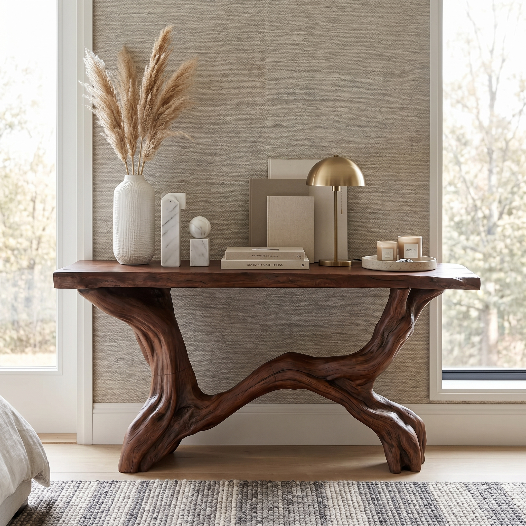 Live Edge Console Table Solid Wood Rustic Driftwood Gift SINLSACS088