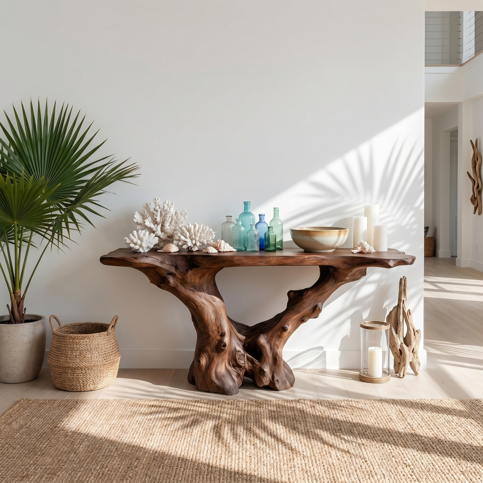 Rustic Handcrafted Wood Console Table Living Room SINLSACS437