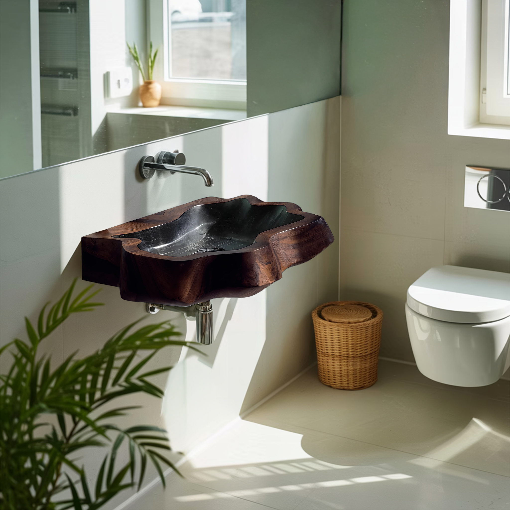 Farmhouse Wall Mounted Wooden Bathroom Sink For Classic Bathroom Design SILDTTNVS042