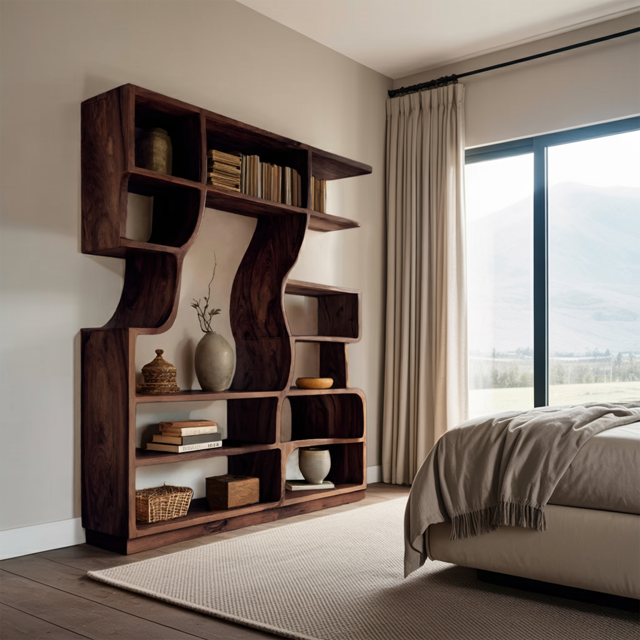 Artisan Carved Bookshelf For Modern Interior RTTHHNBS086