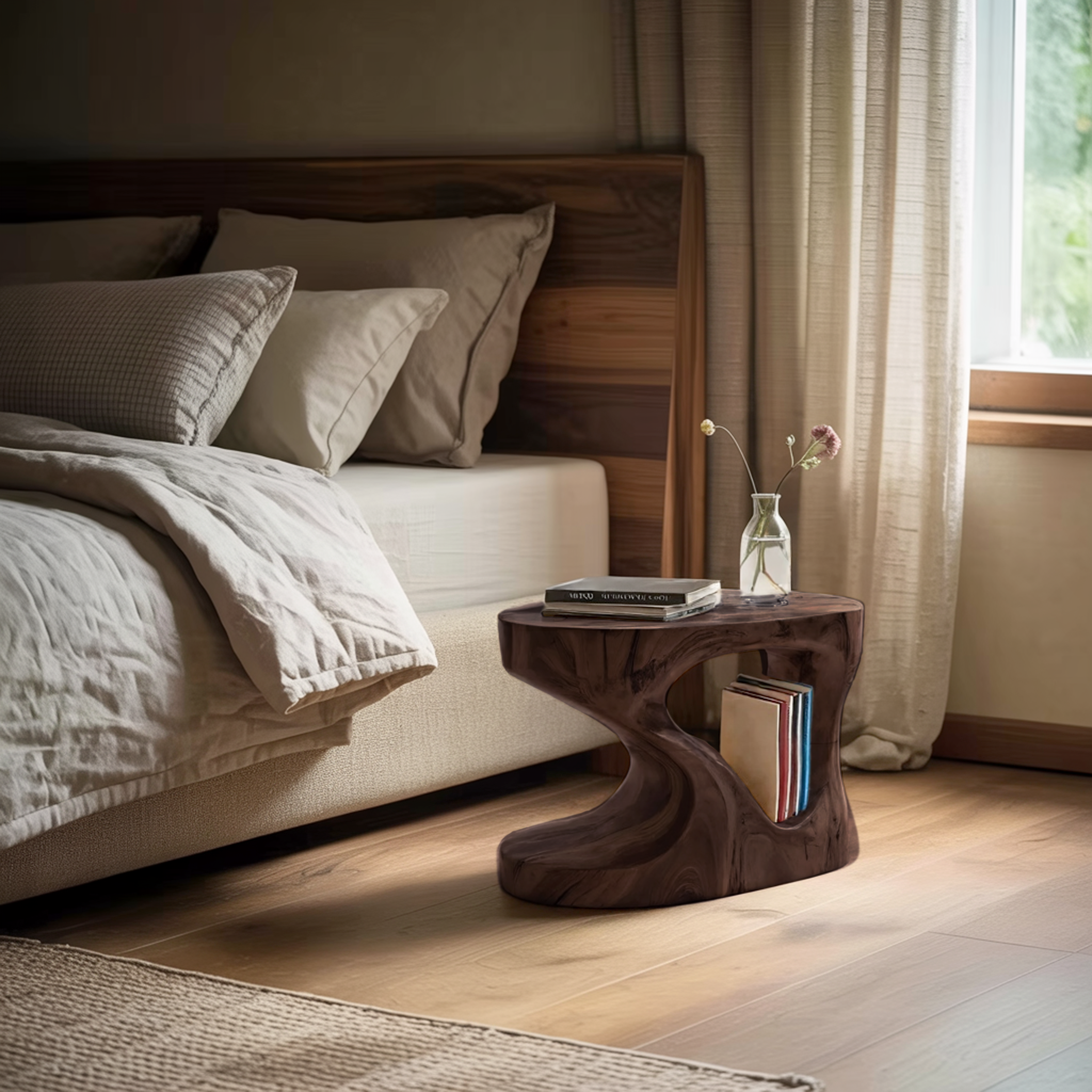 Modern Organic Side Table For Living Room Or Bedroom SITHHNSTA018