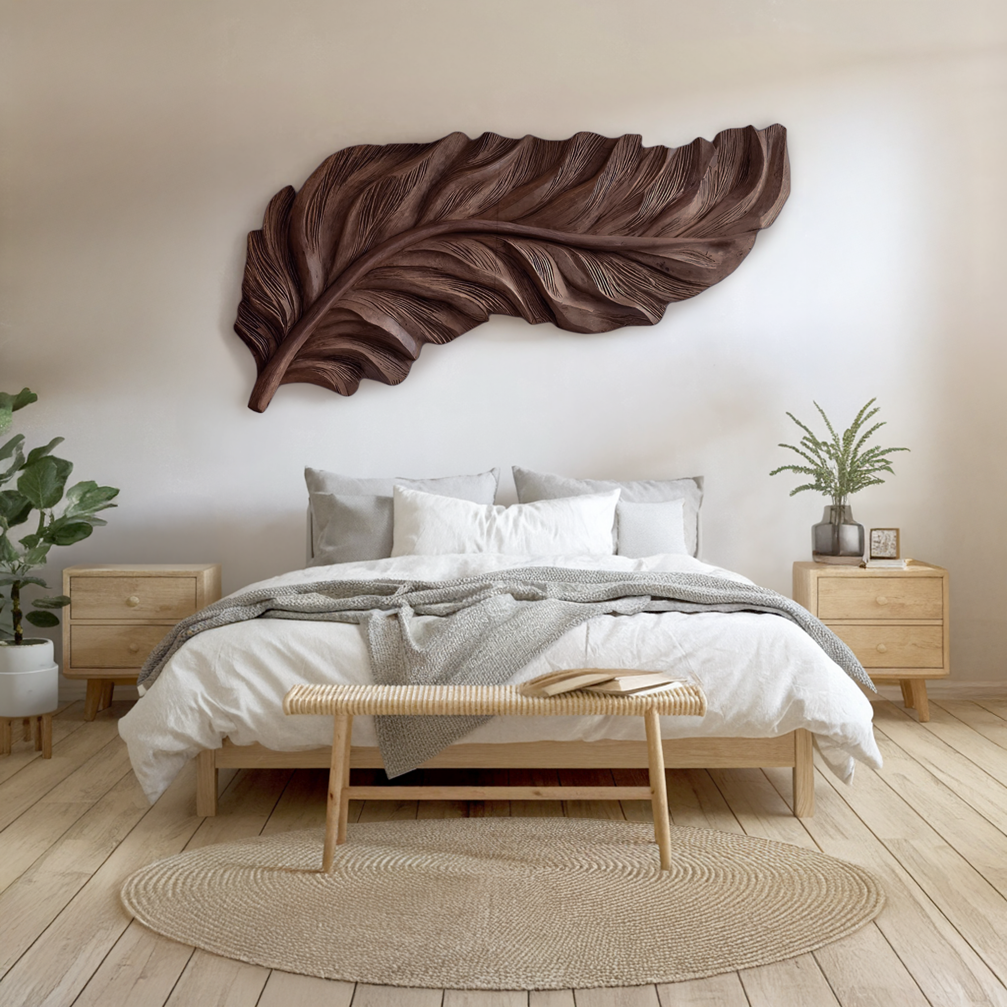 Organic Feather Wall Art Nature Inspired For Home Decor RTTHHNWA098