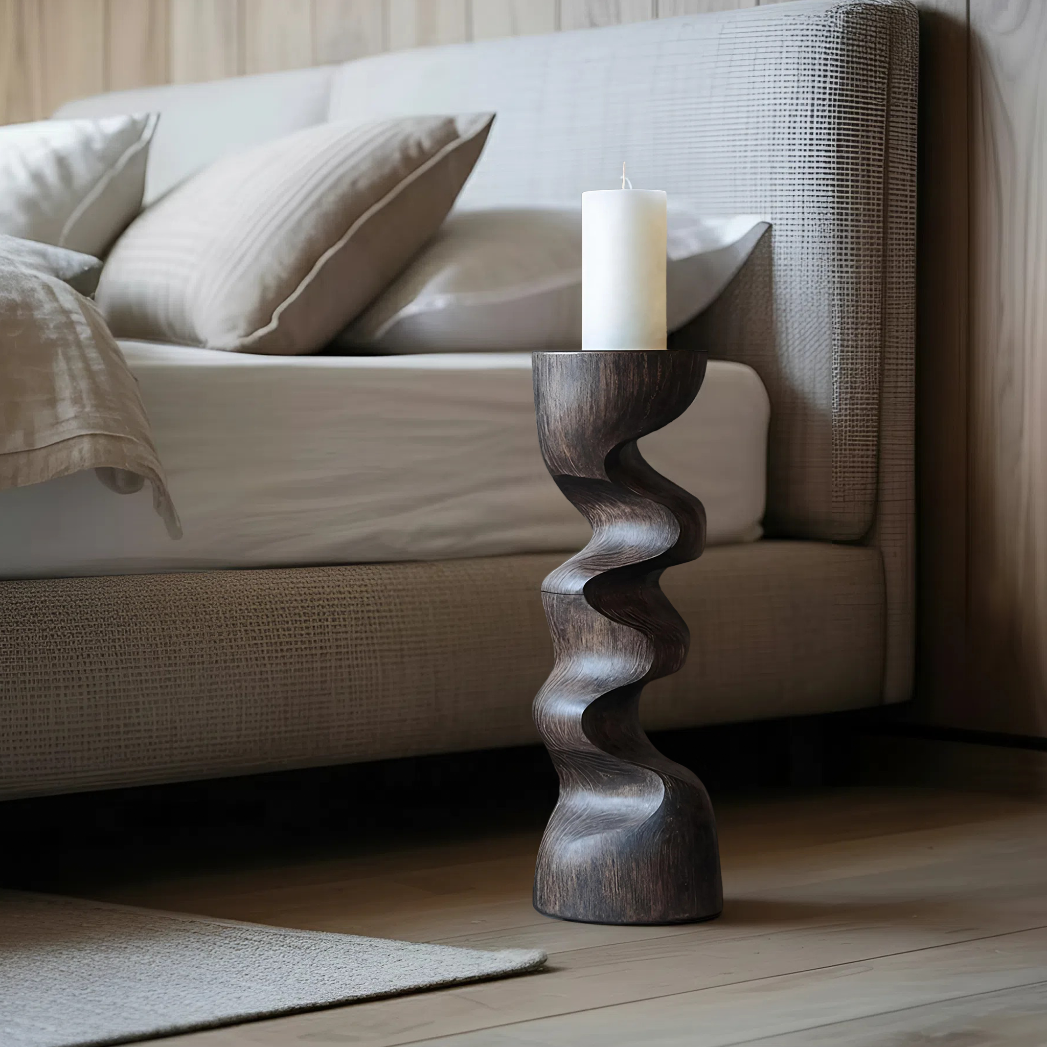 Rustic Candle Stick For Bedroom Cozy Ambience Styling SILDTTNCDH002