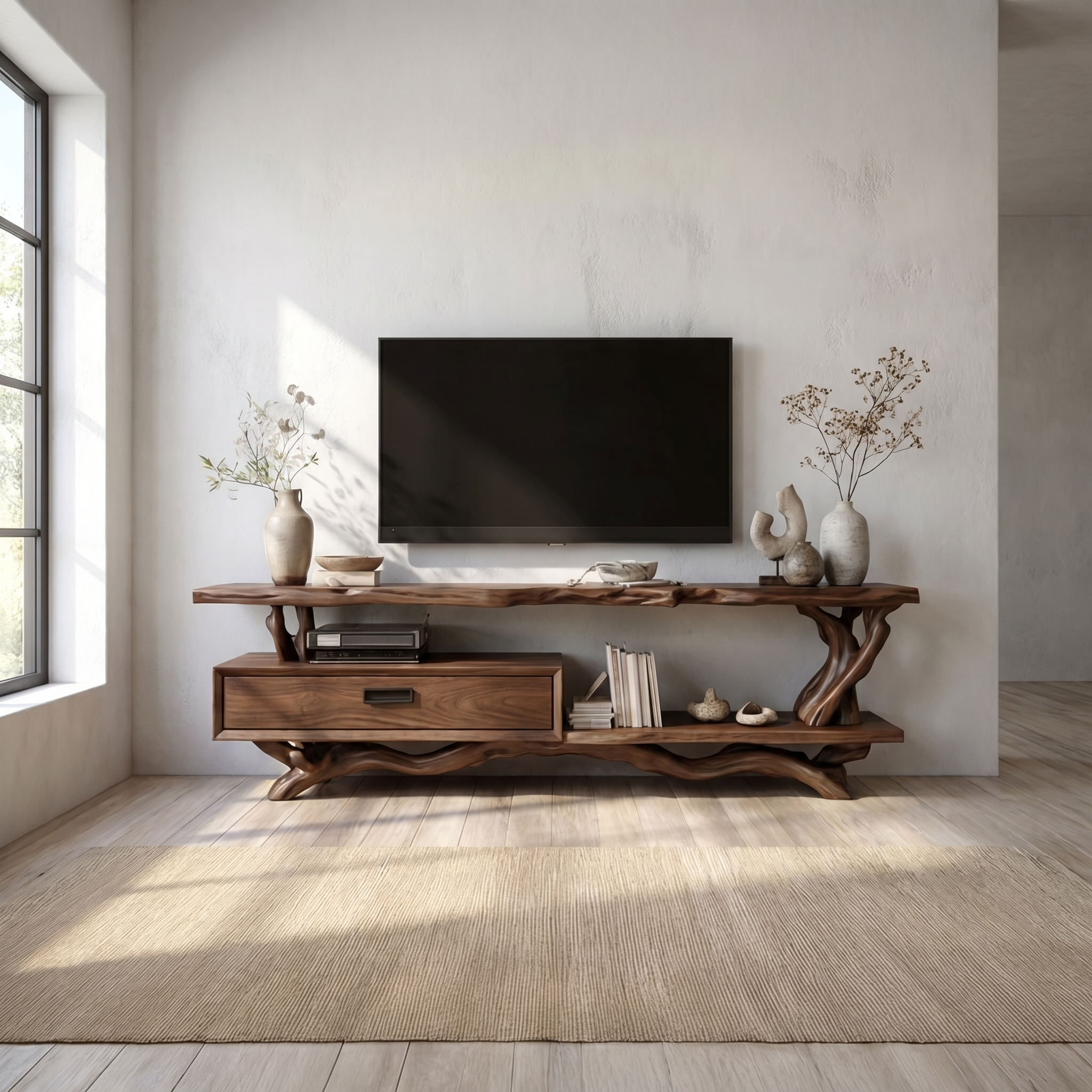 Rustic Live Edge TV Cabinet Living Room SINLSASC211