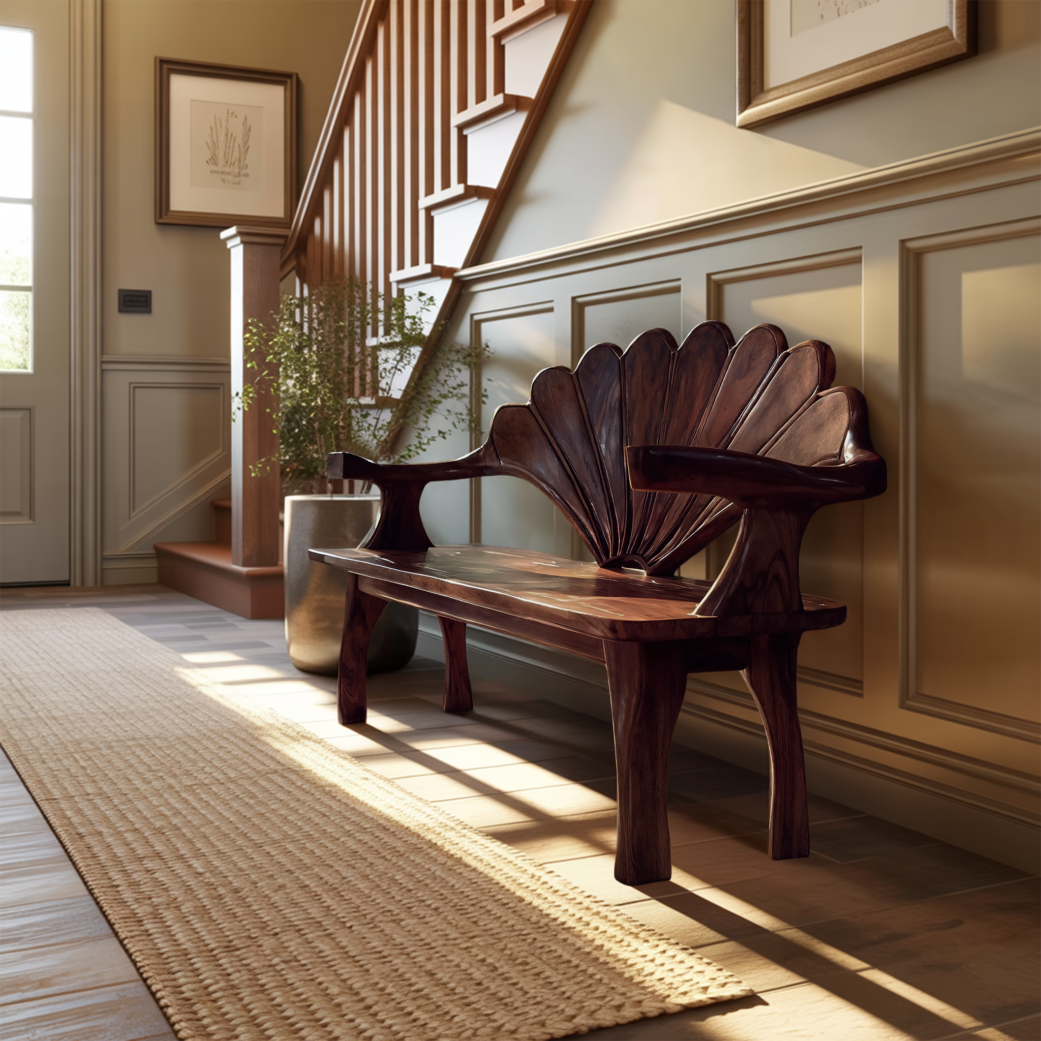 Live Edge Wooden Bench For Entryway Interior Styling SILDTTRBEN035