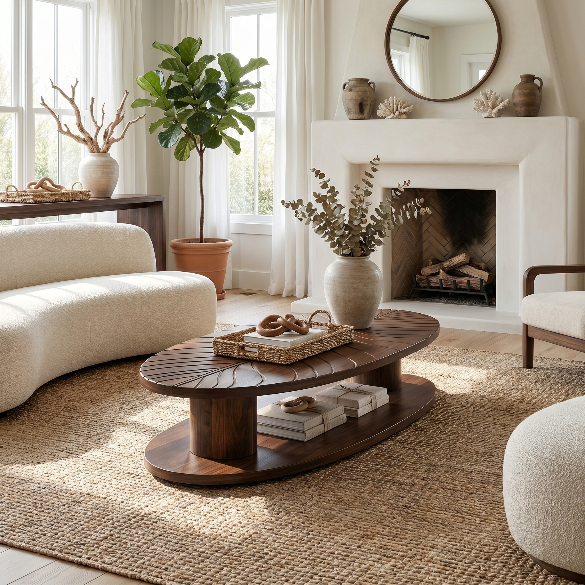 Scandinavian Minimalist Solid Wood Coffee Table For Living Room SINLSACF336