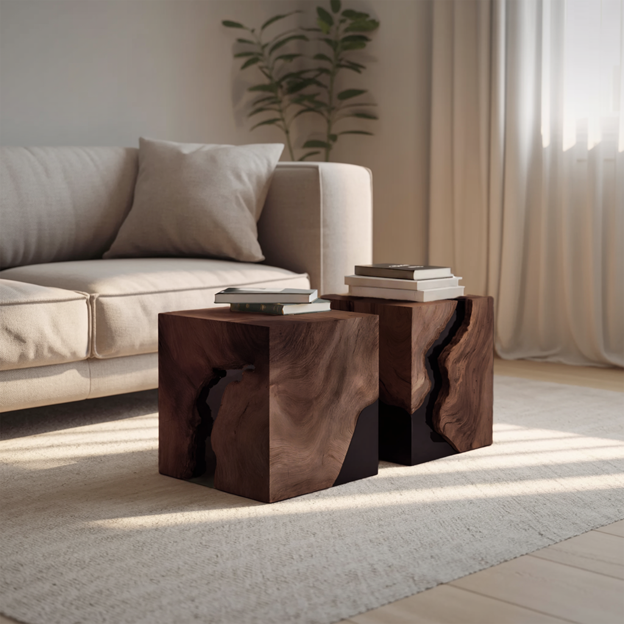 Modern Solid Wood Square Coffee Table For Home Style SILDTTNCF035