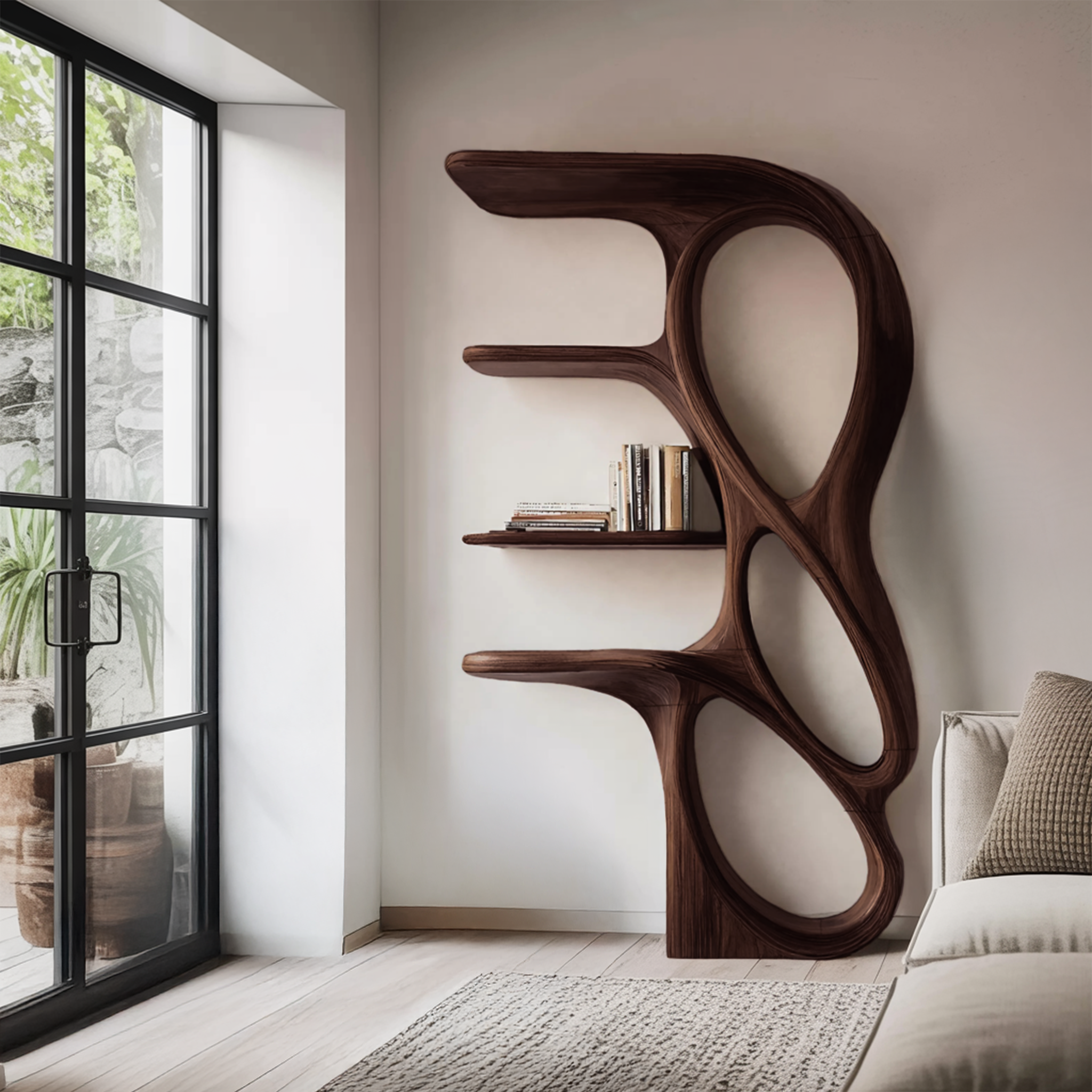 Contemporary Art Bookshelf For Living Room Decor SITHHNBS071
