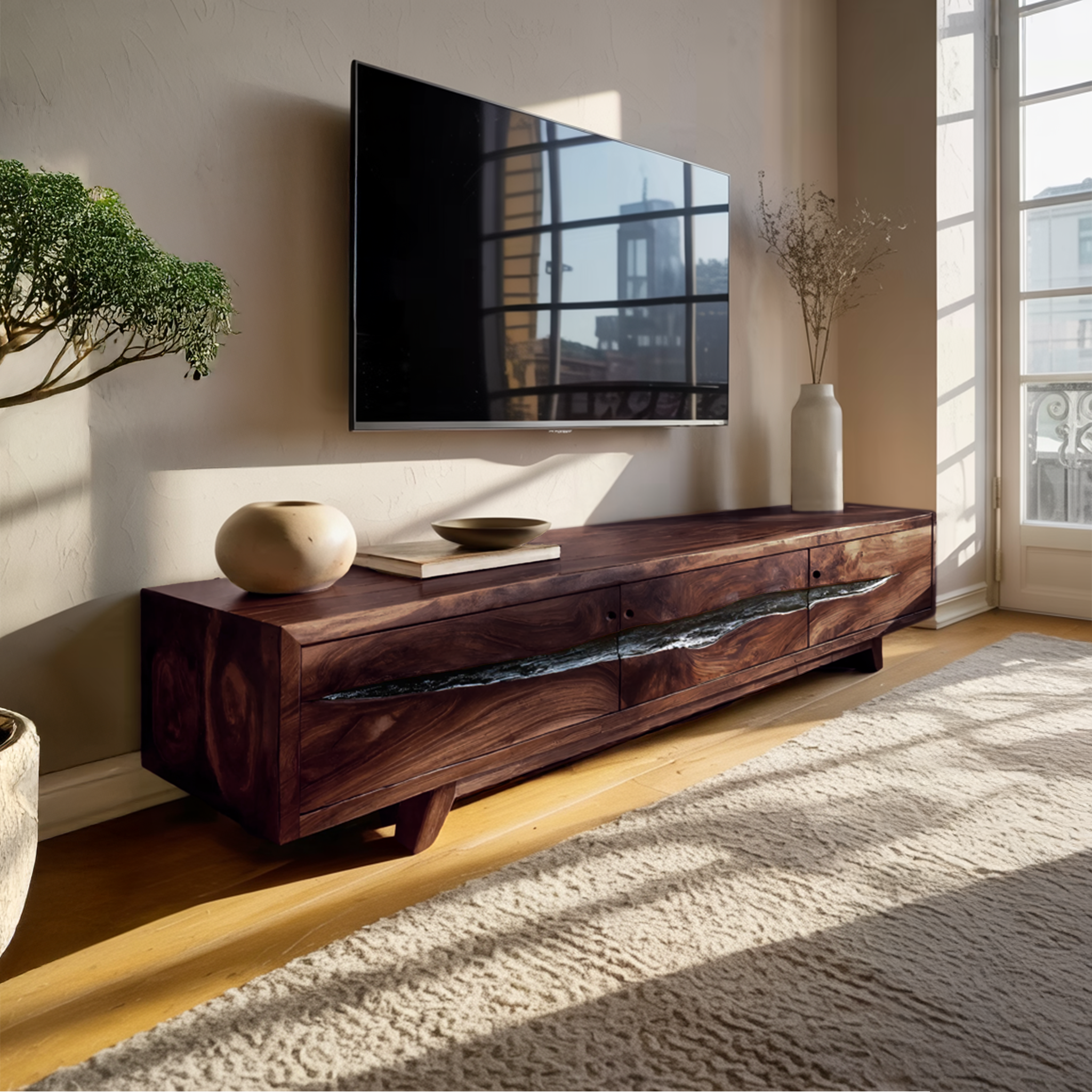 Farmhouse Solid Wood TV Console For Bedroom Design SILDTTNTVC087