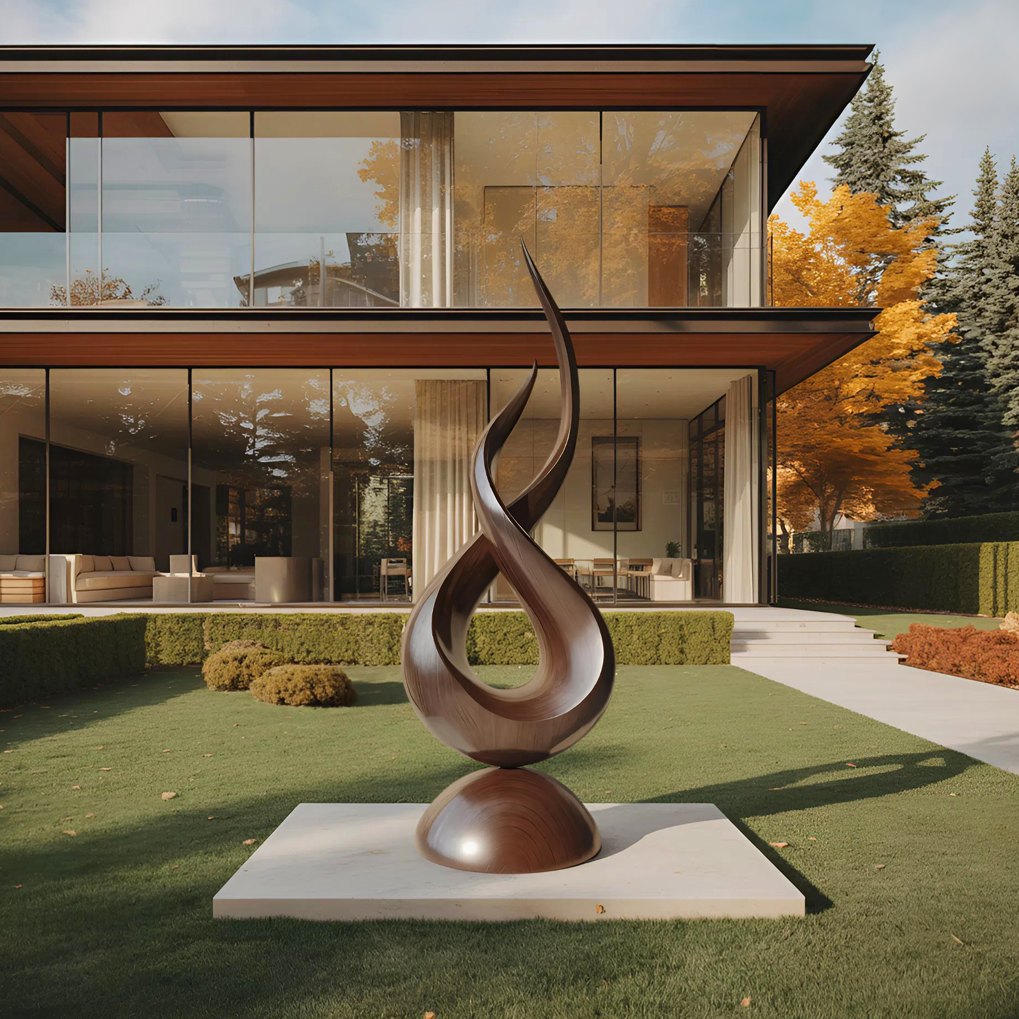Farmhouse Abstract Sculpture For Garden Outdoor Accent SILDTTRAS019