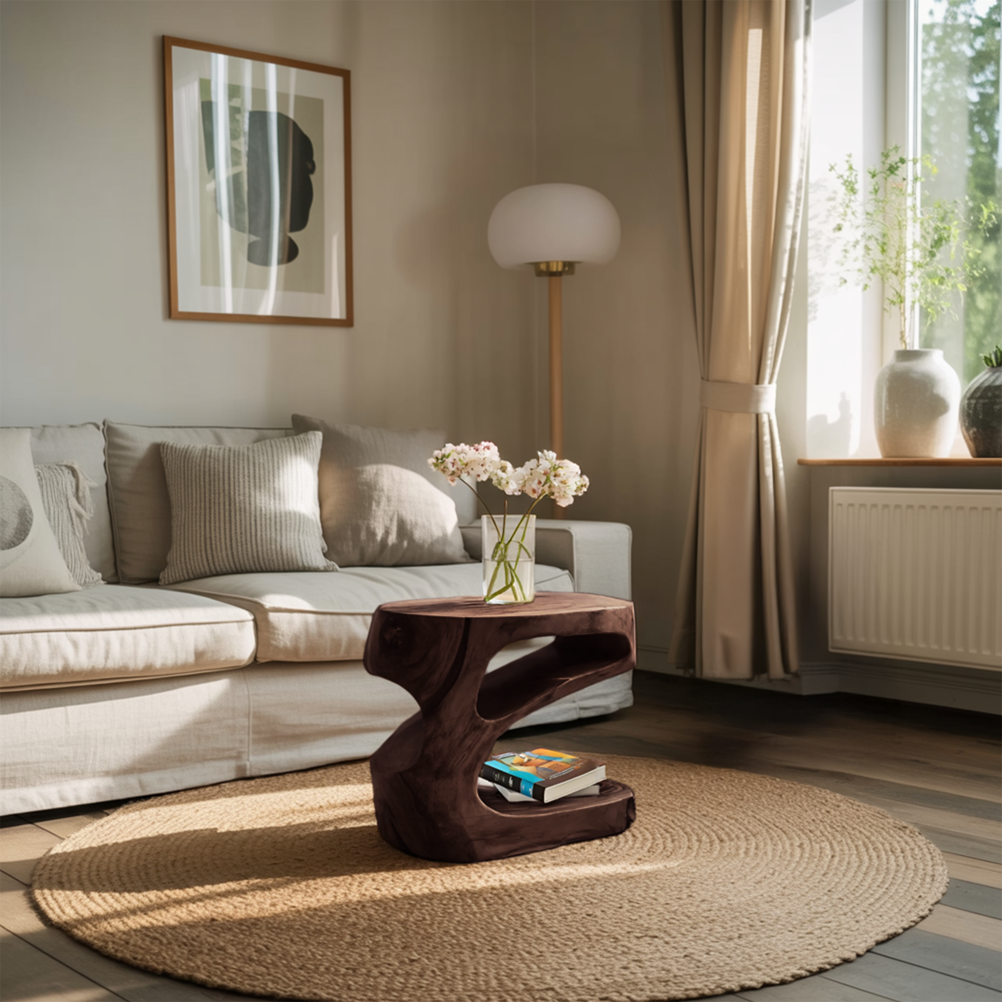 Artistic Side Table With Storage Shelf For Living Room SITHHNSTA015