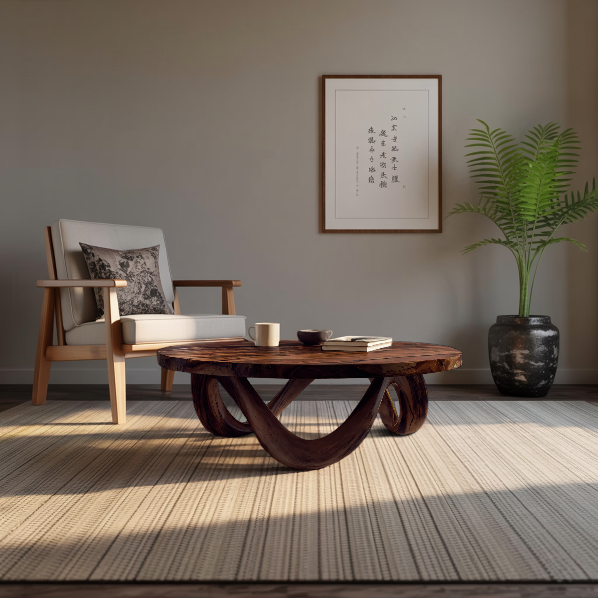 Modern Coffee Table Unique Base Design For Living Room RTTHTTCF040
