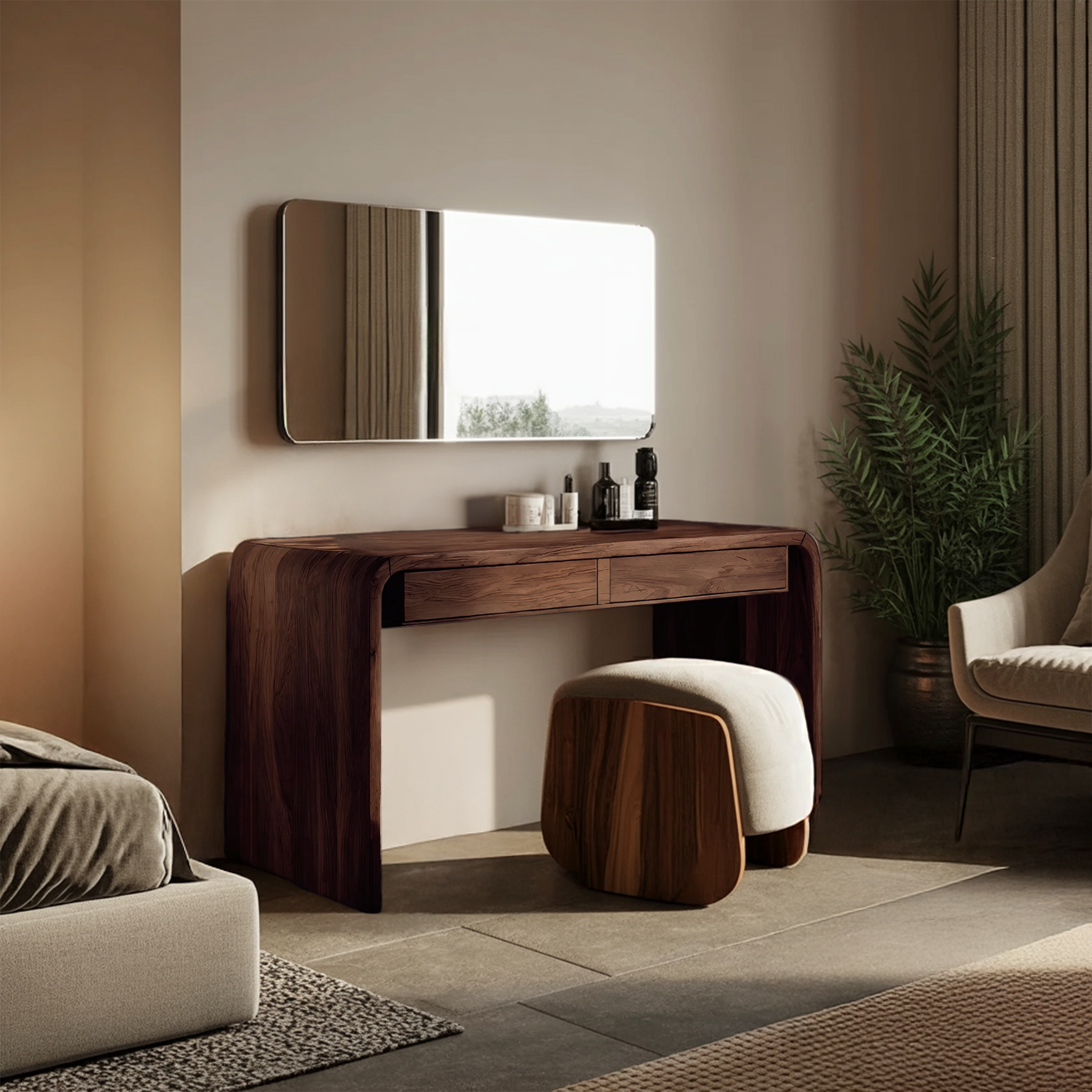 Modern Sculptural Vanity Table For Bedroom Interior RTTHHNVAN013