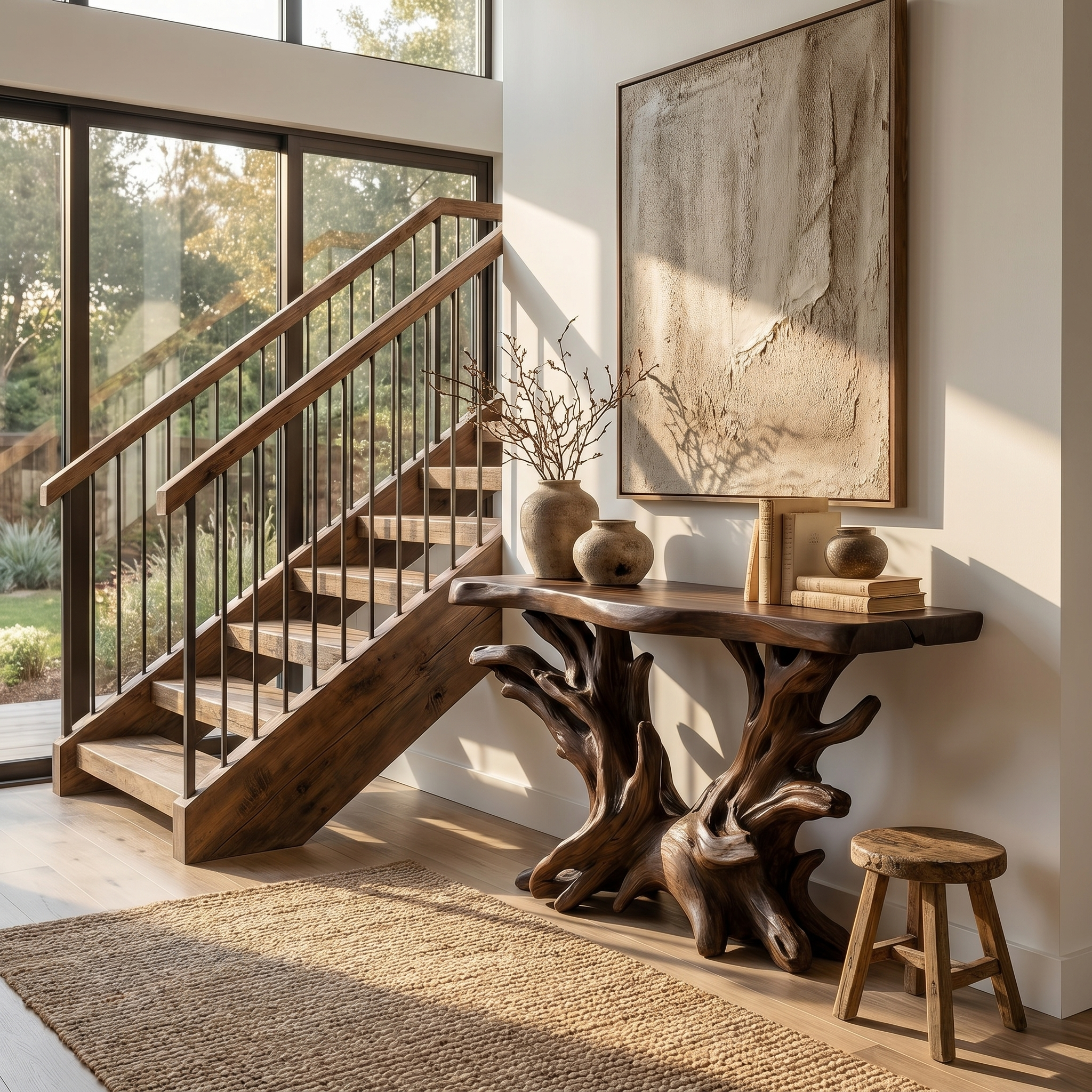 Coastal Rustic Organic Console Table Living Room And Bedroom SINLSACS428