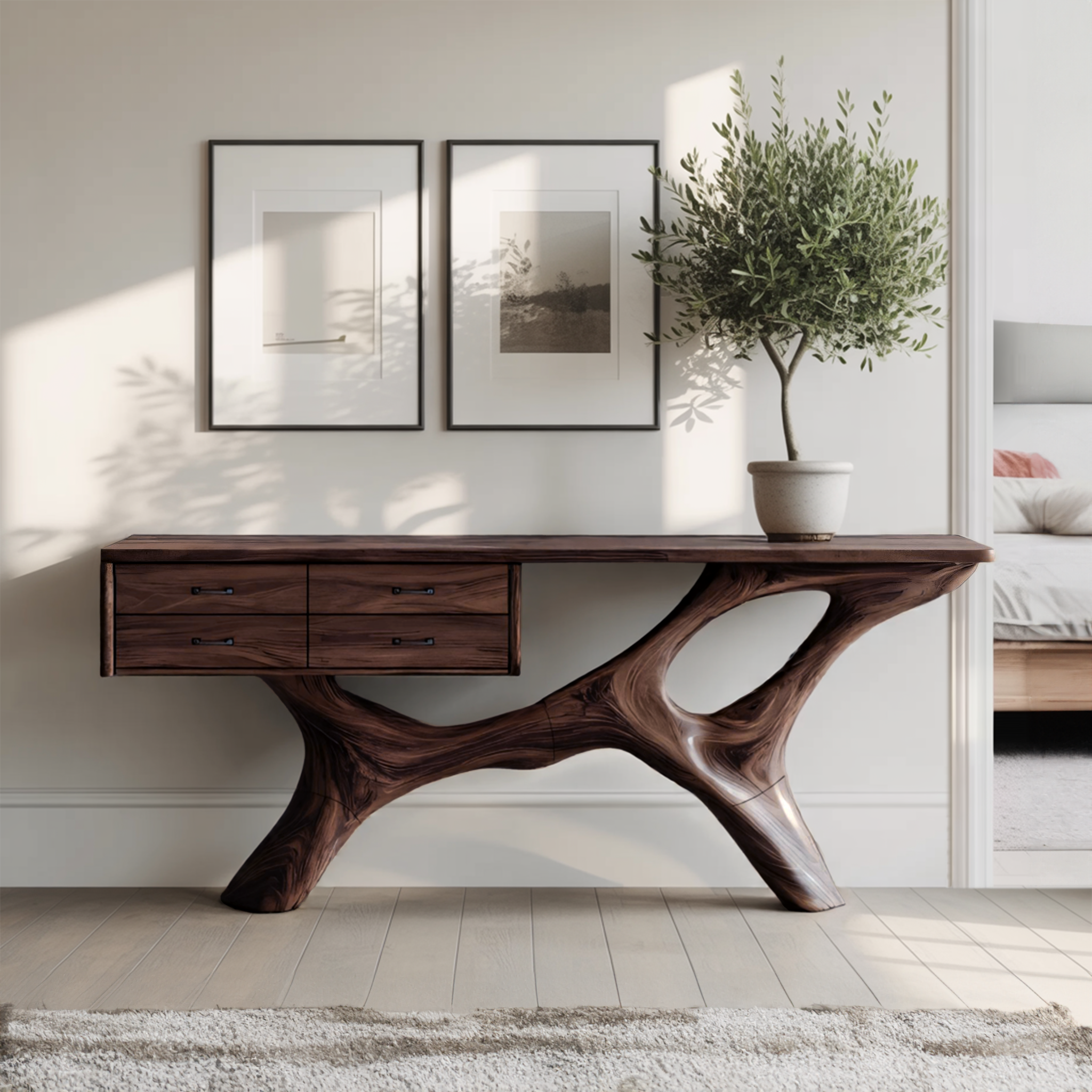 Rustic Live Edge Entryway Table For Bedroom Cozy And Warm Accent SILDTTNCS021