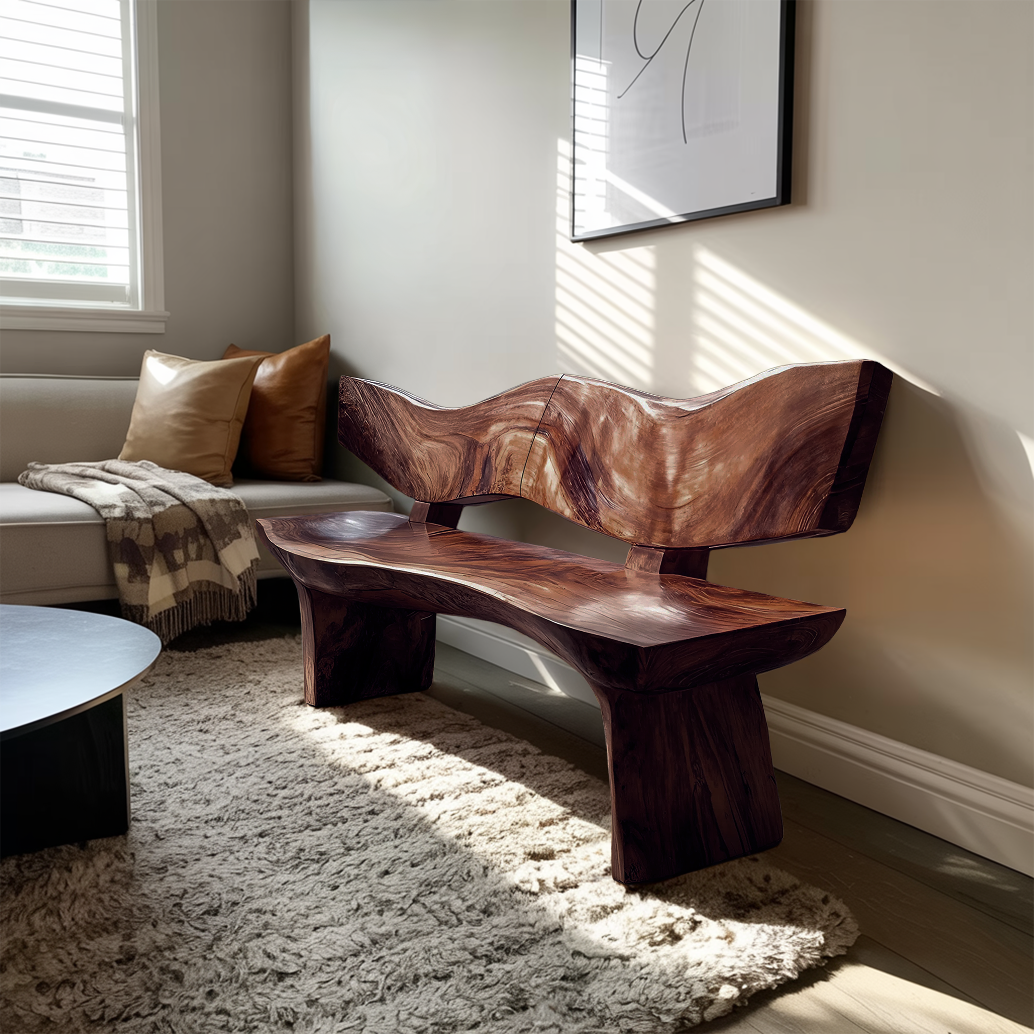 Live Edge Wood Entryway Bench For Natural Home Interiors SILDTTRBEN030