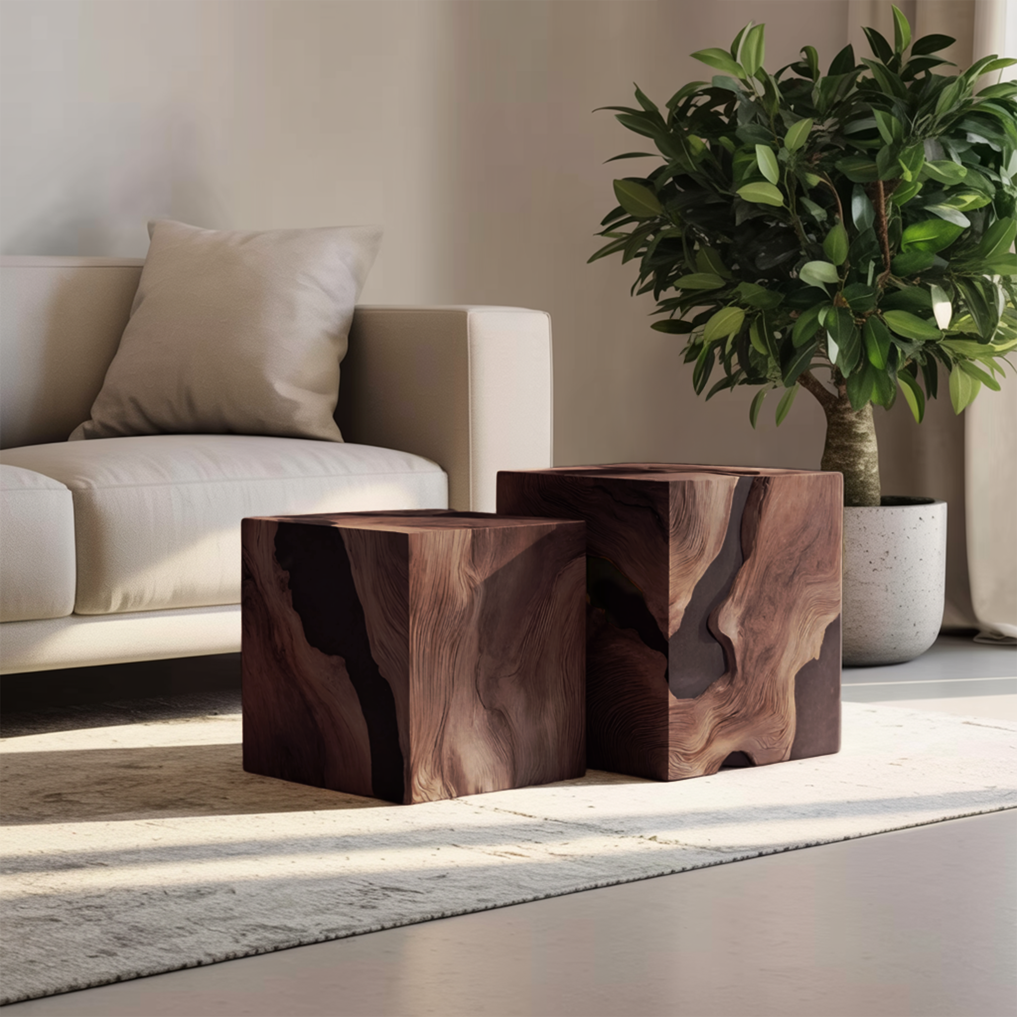 Handcrafted Solid Wood Square Table For Entryway Design SILDTTNCF038