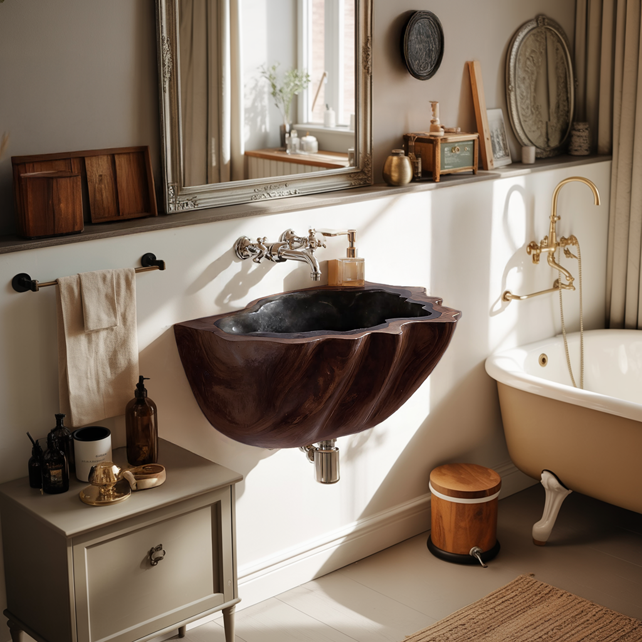 Modern Solid Wood Vanity Sink For Clean Bathroom Design Decor SILDTTNVS056