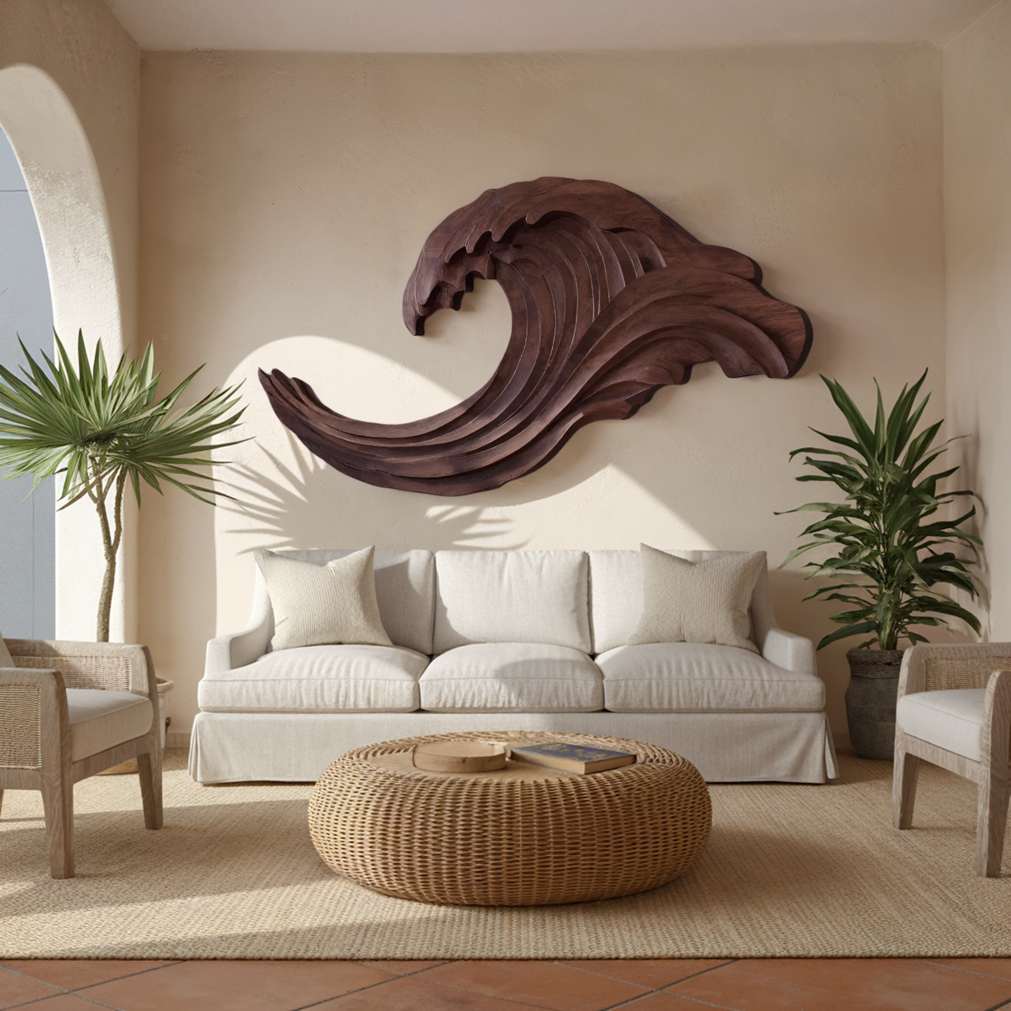 Abstract Ocean Wave Wall Sculpture For Living Room RTTHHNWA086