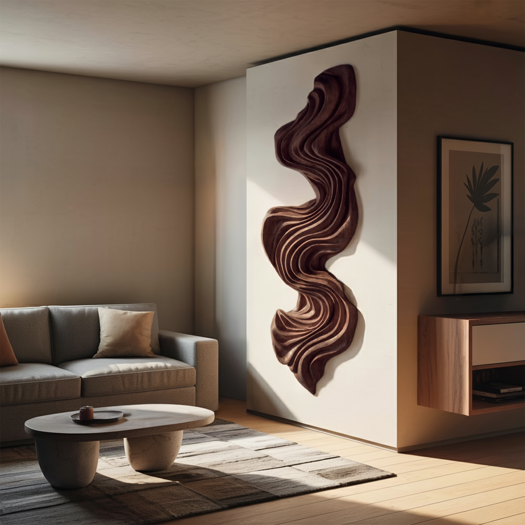 Artisan Vertical Wave Wall Sculpture For Home RTTHHNWA092