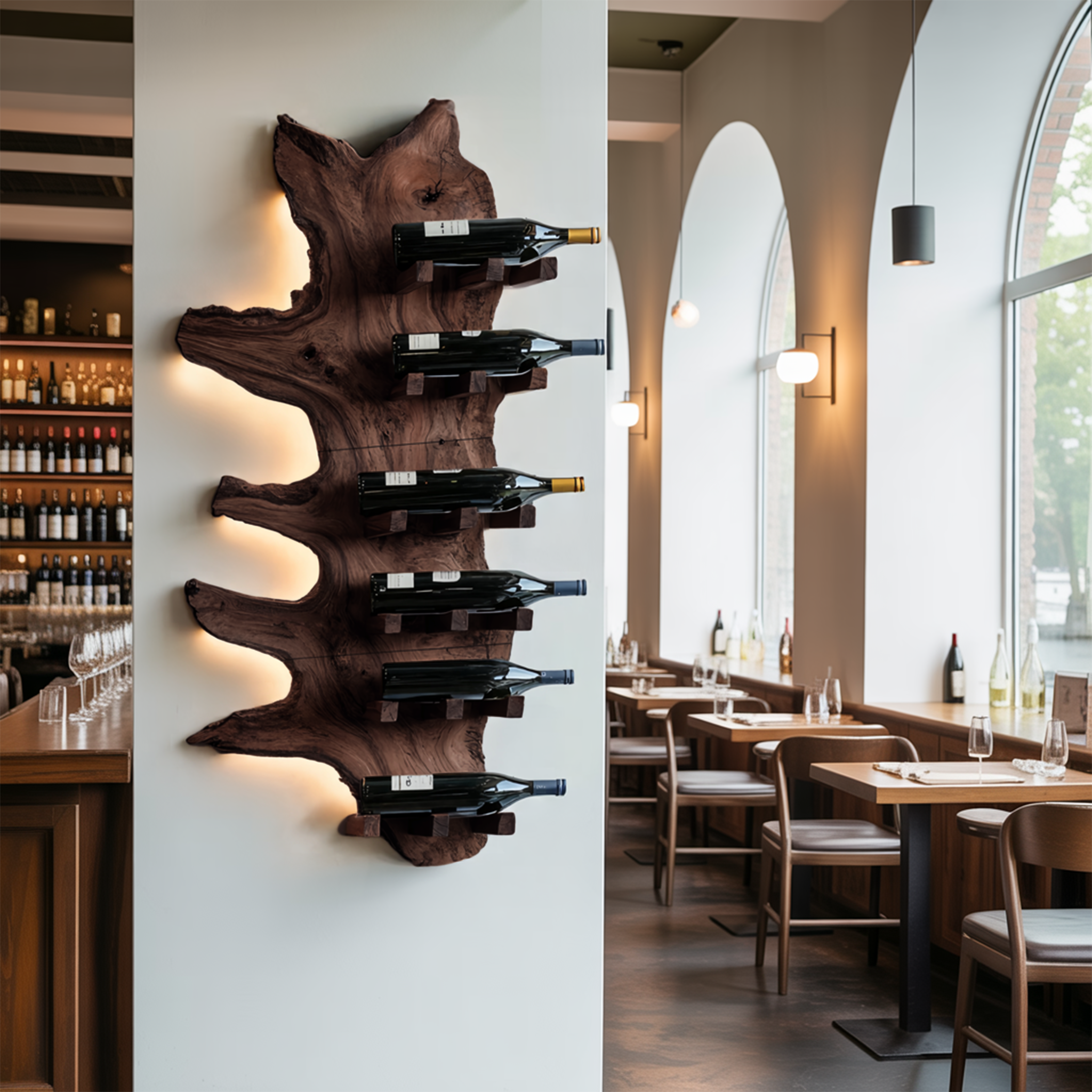 Modern Live Edge Wine Rack For Furniture Decor And Wine Shelf SILDTTRWH058